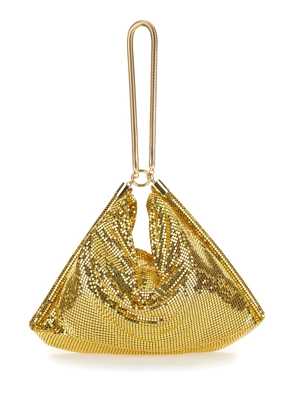 Rabanne Pixel Gold Handbag In Metal Mesh Woman In Metallic
