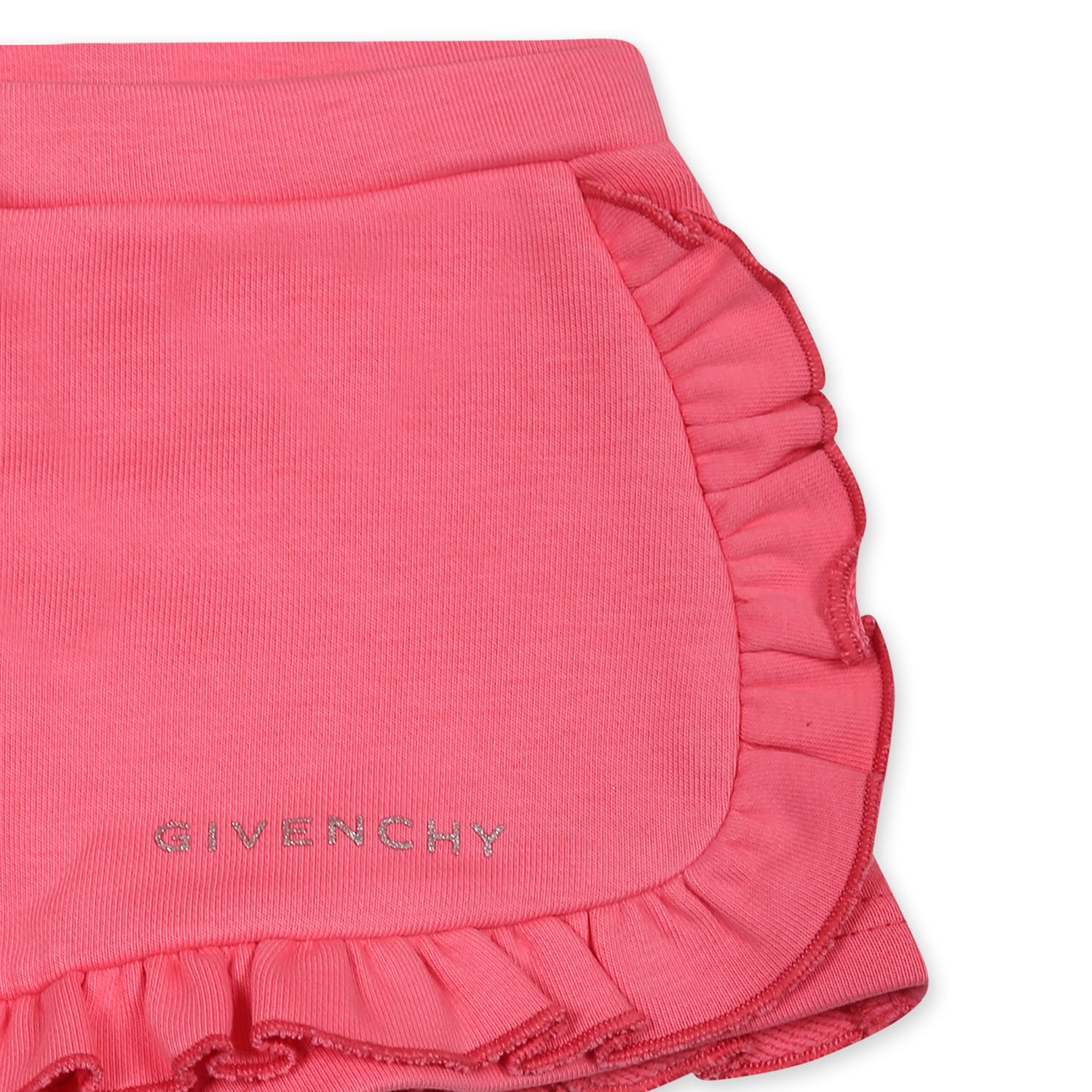 Givenchy Fuchsia Shorts For Baby Girl With Logo In Pink