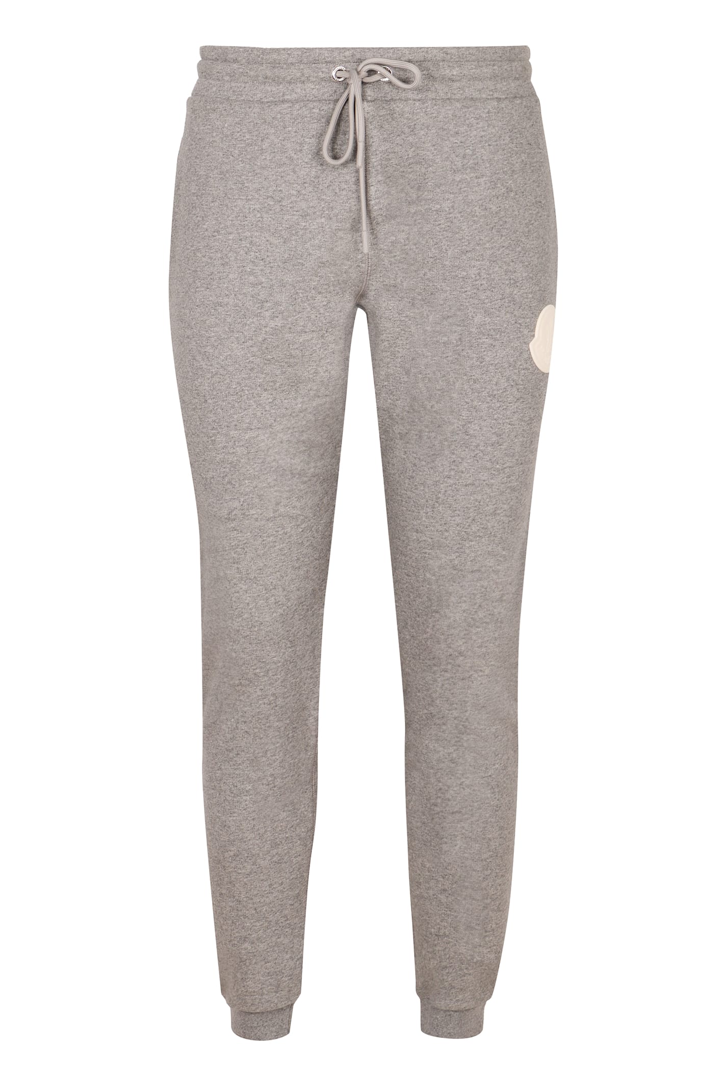 Shop Moncler Logo Detail Cotton Track-pants In Grey