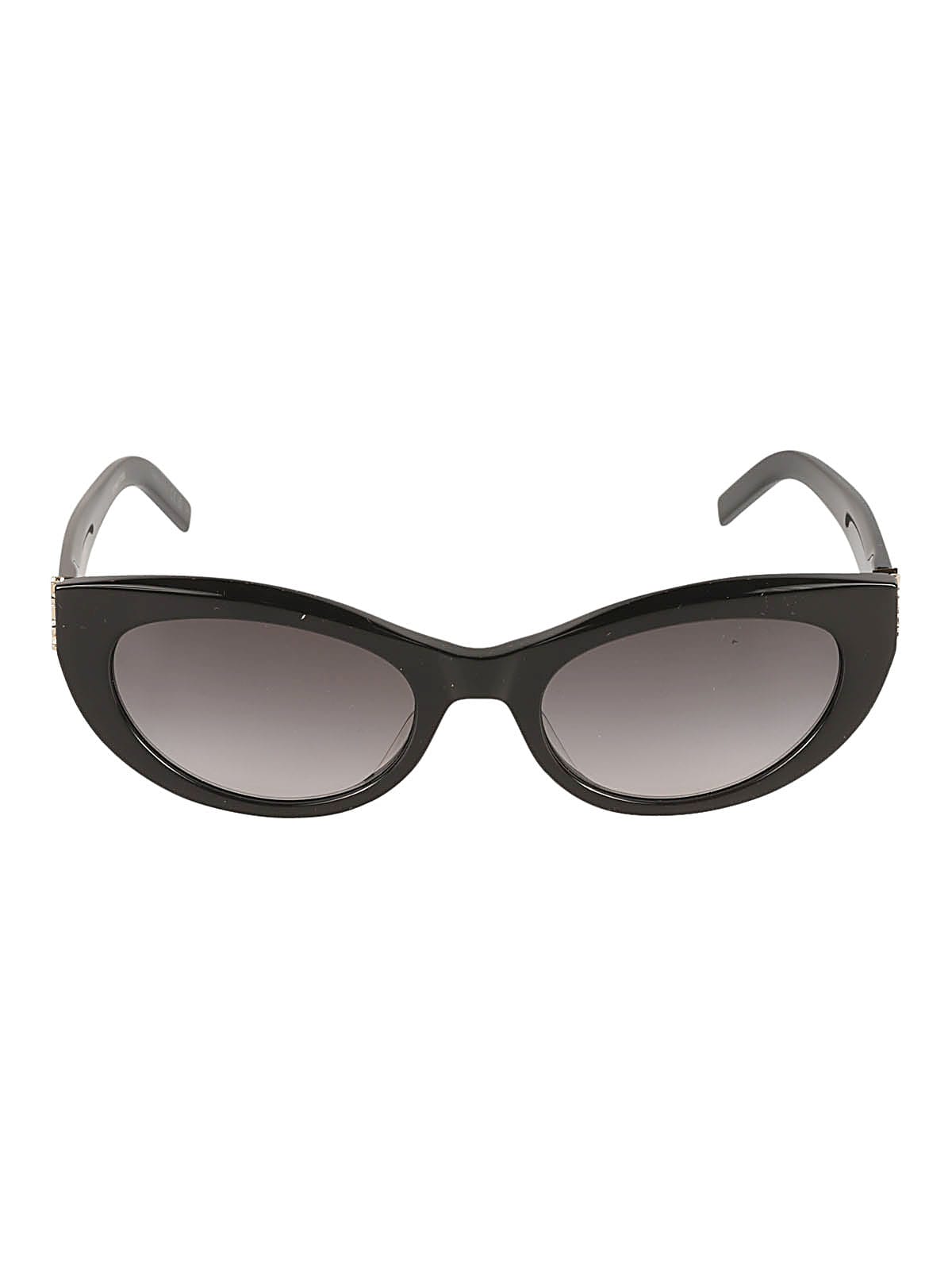 Saint Laurent Ysl Hinge Oval Frame Sunglasses In Black