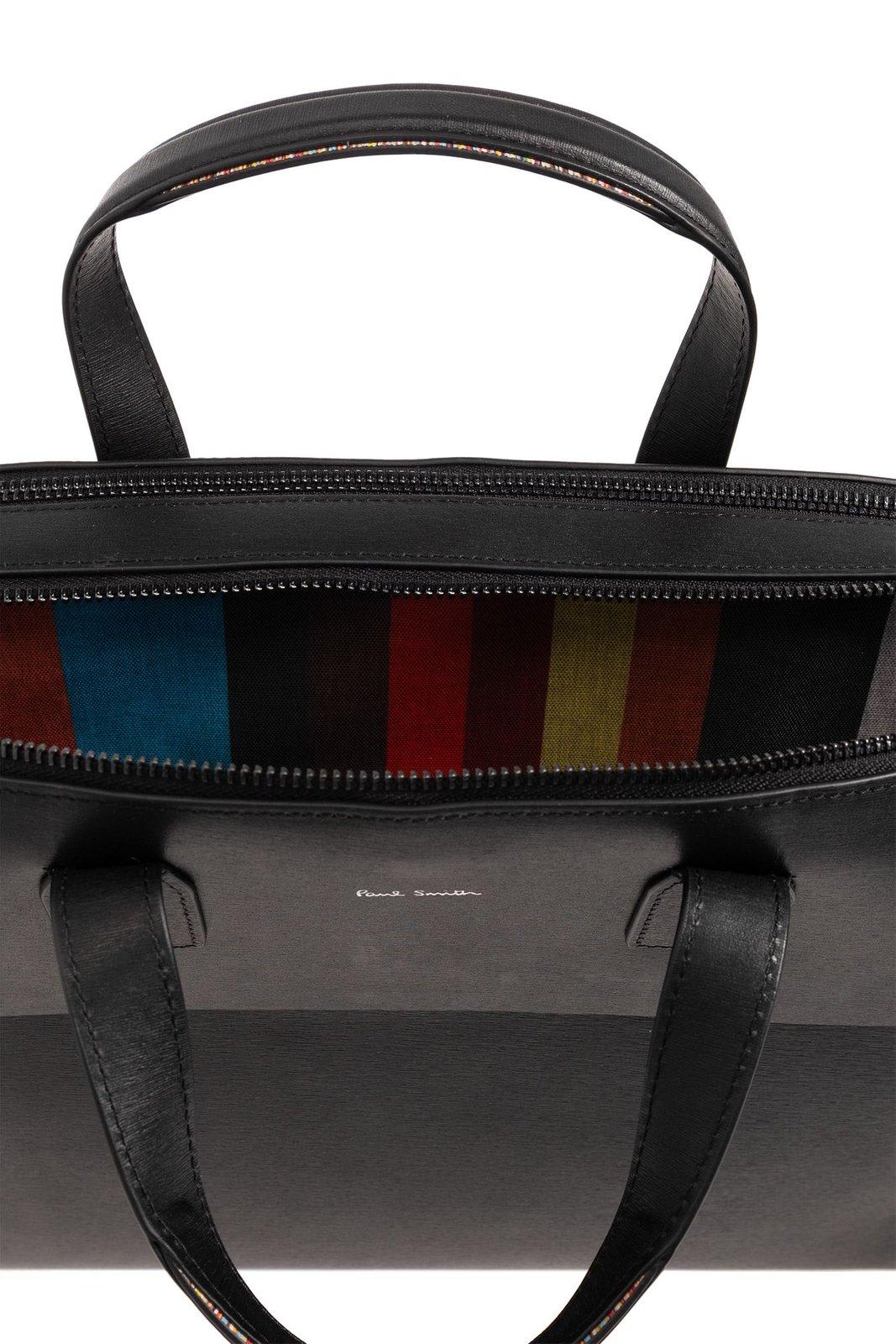 Shop Paul Smith Leather Briefcase In Nero