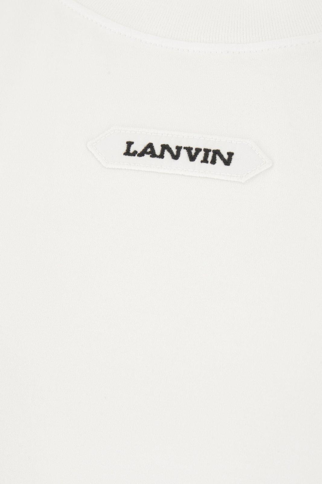 Shop Lanvin Logo Patch Crewneck T-shirt In White