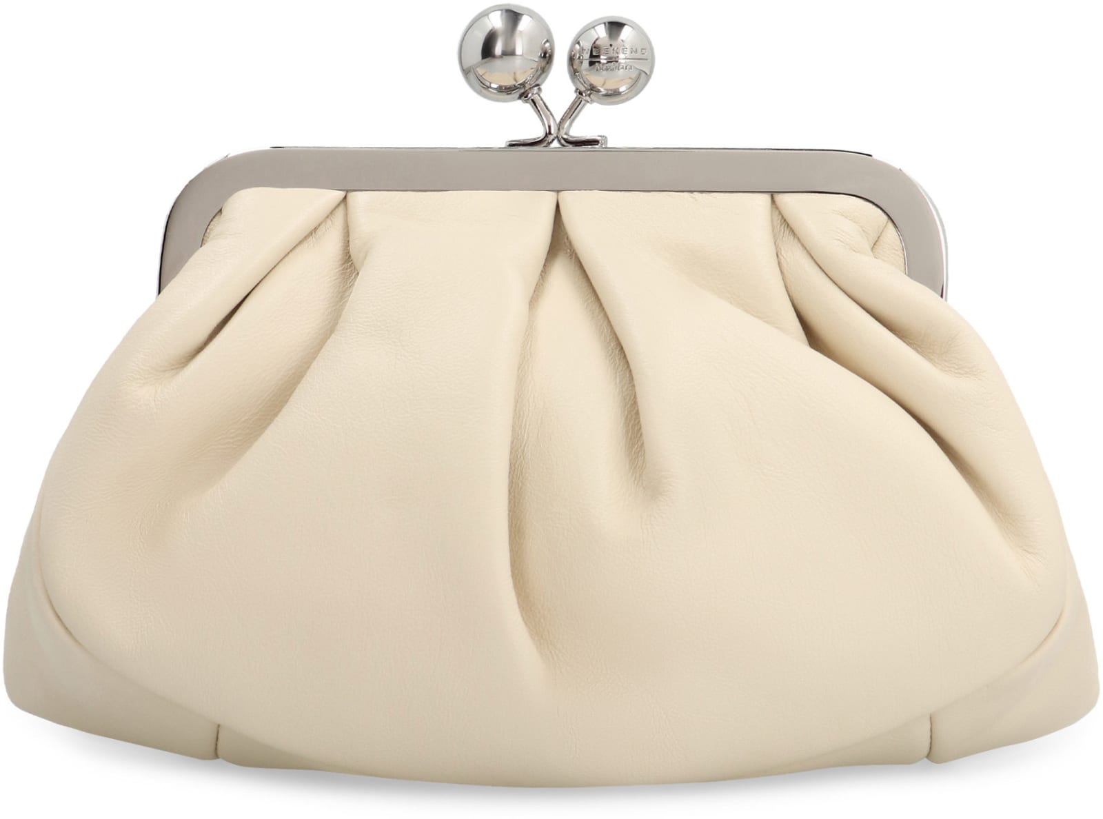 Shop Weekend Max Mara Pasticcino Leather Clutch In Avorio