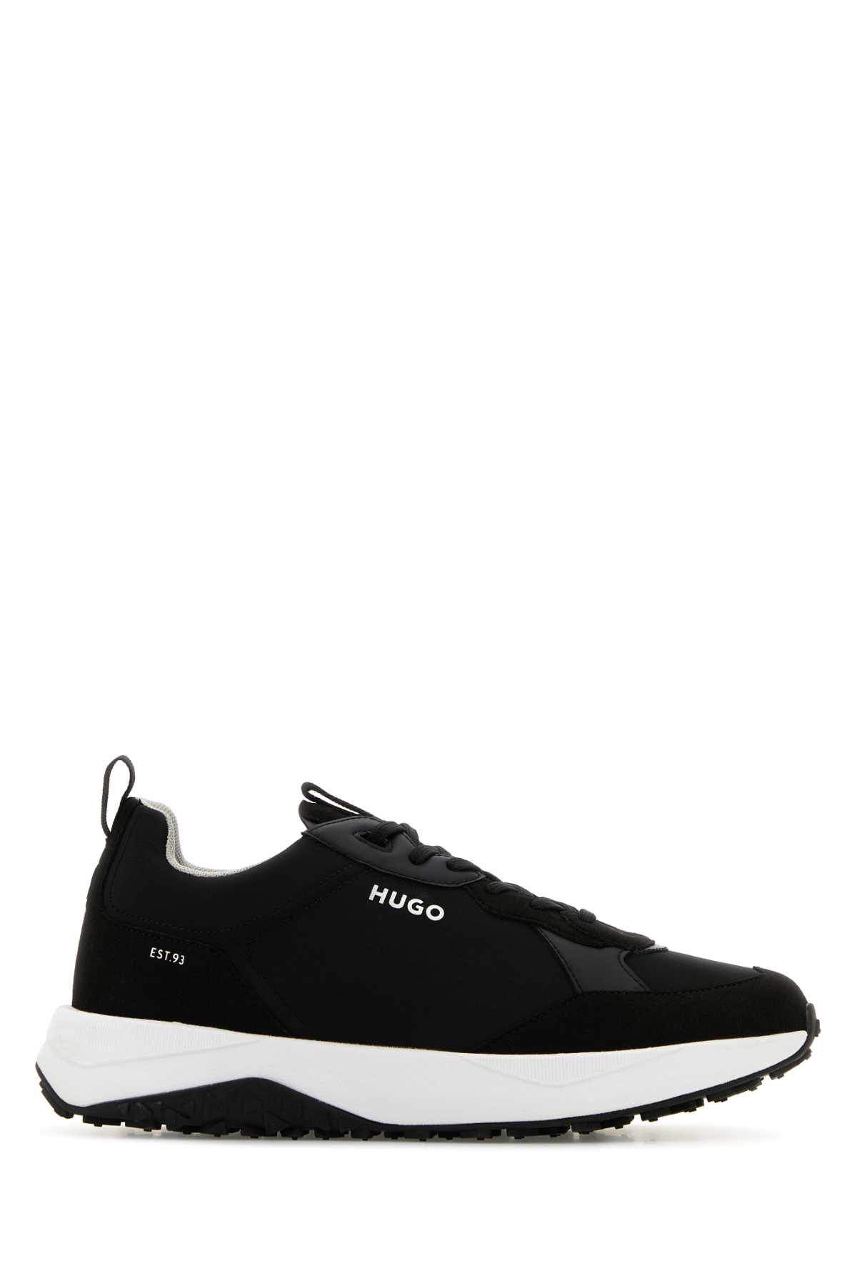 Black Fabric And Synthetic Leather Kane Sneakers