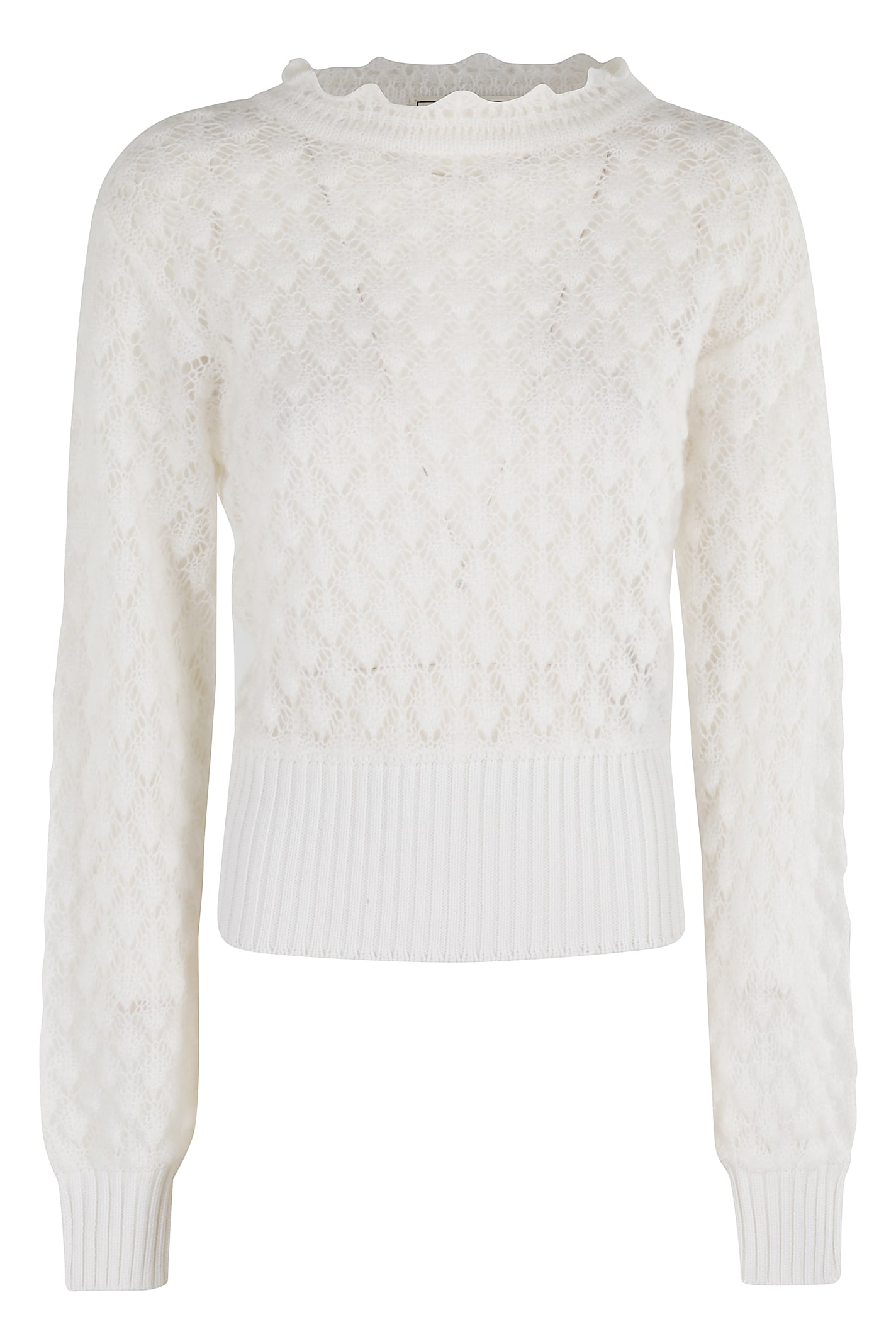 Blumarine Crew Neck Knit In White