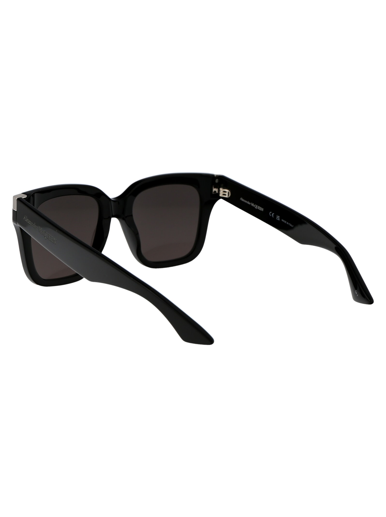 Shop Alexander Mcqueen Am0440s Sunglasses In 001 Black Black Grey