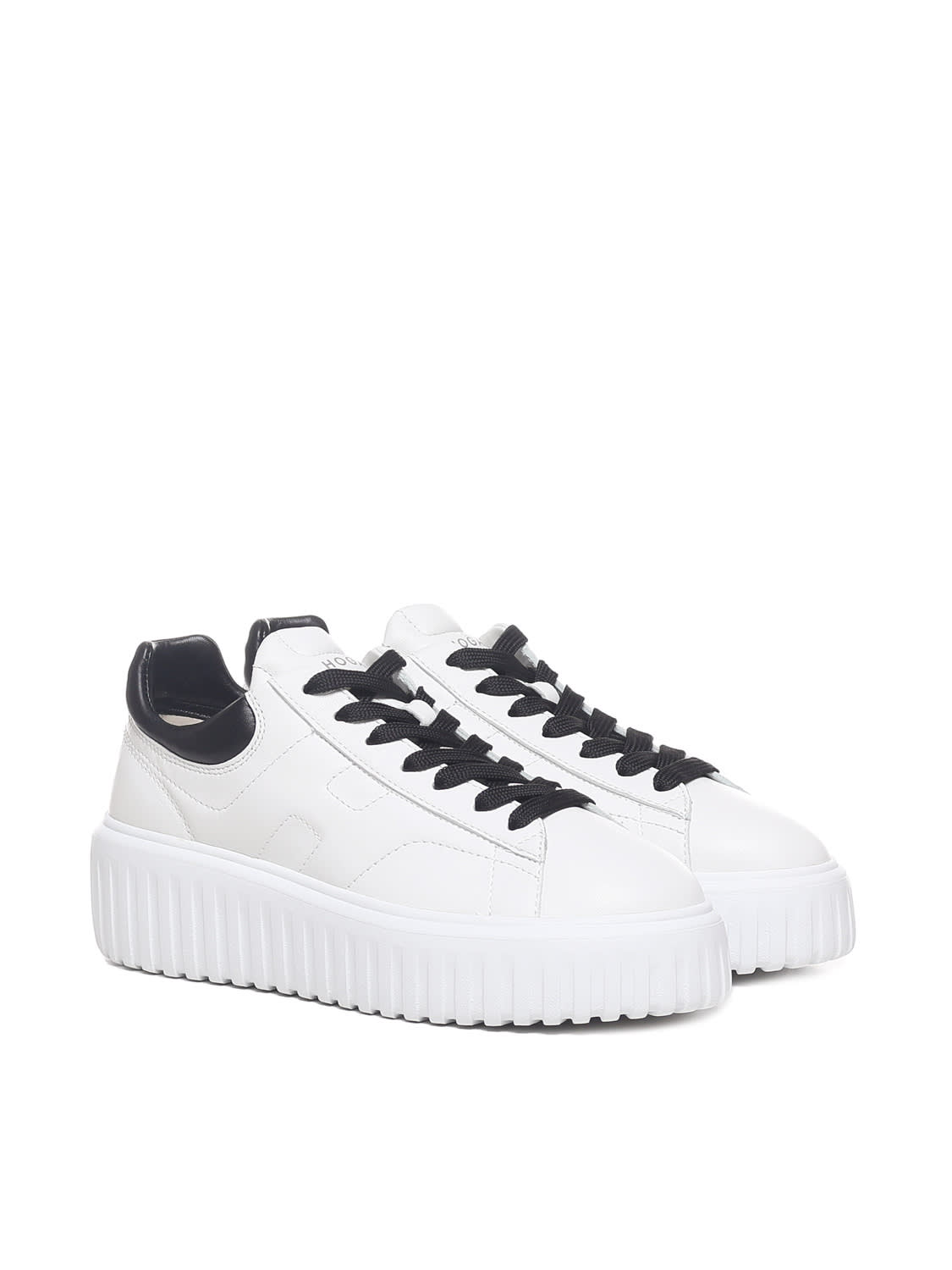 Shop Hogan H-stripes Sneakers In White