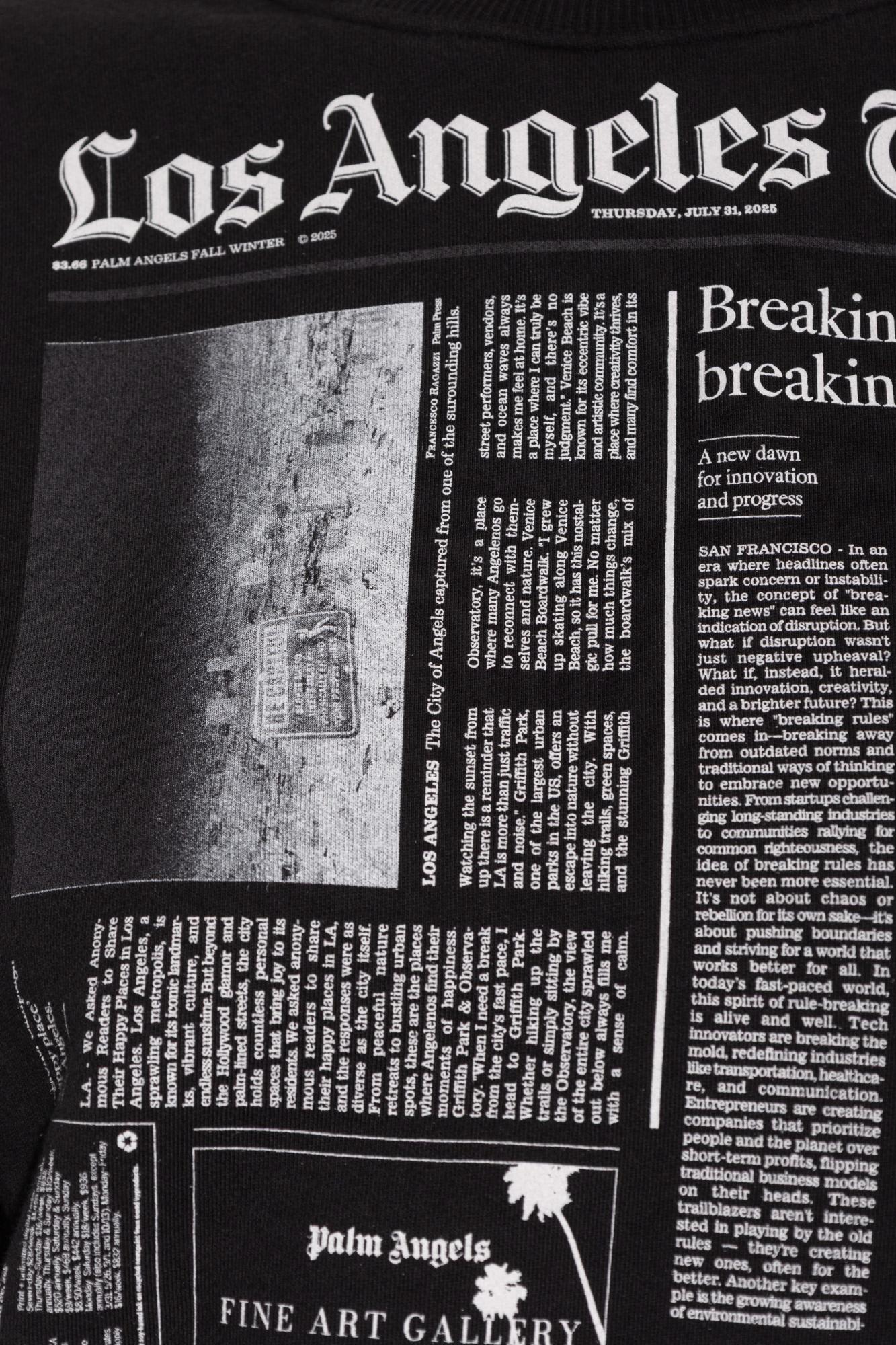 Palm Angels Graphic Print Crew Neck Long Sleeve Sweatshirt In Multi