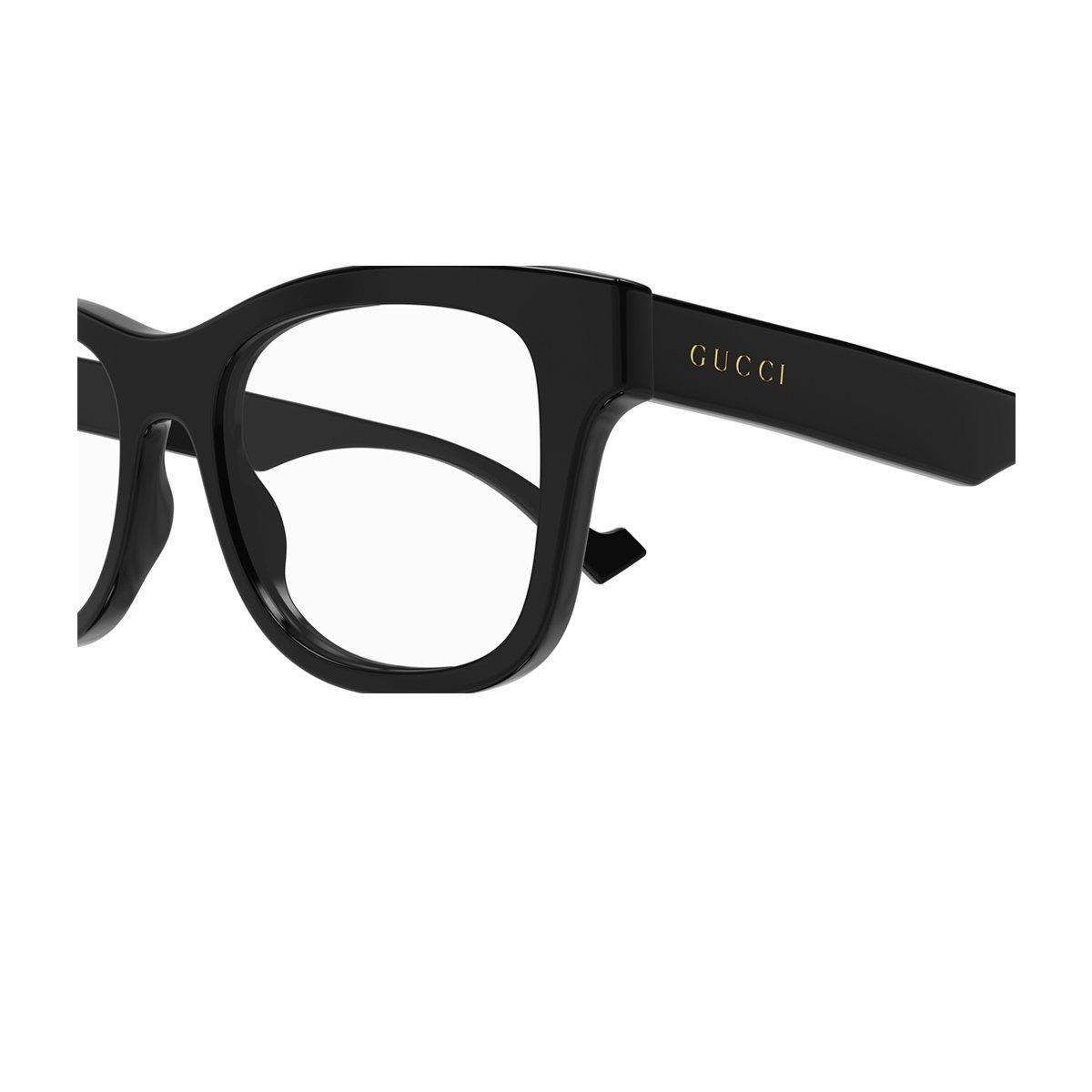 Shop Gucci Square Frame Glasses In Black-black-transparent