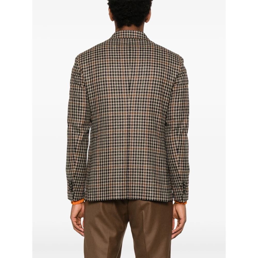 Tagliatore Check Blazer In Brown