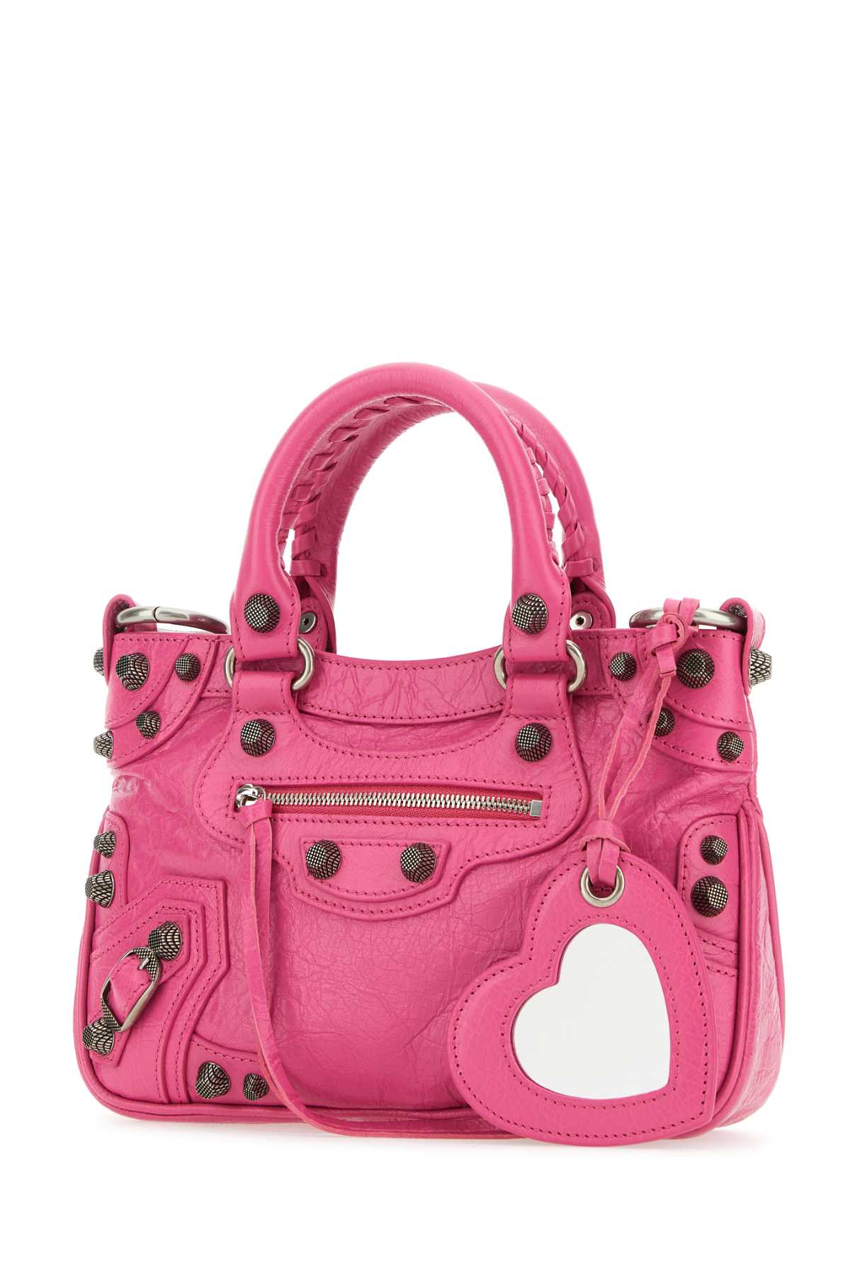Shop Balenciaga Fucsia Leather Neo Cagole Tote S Handbag In Brightpink