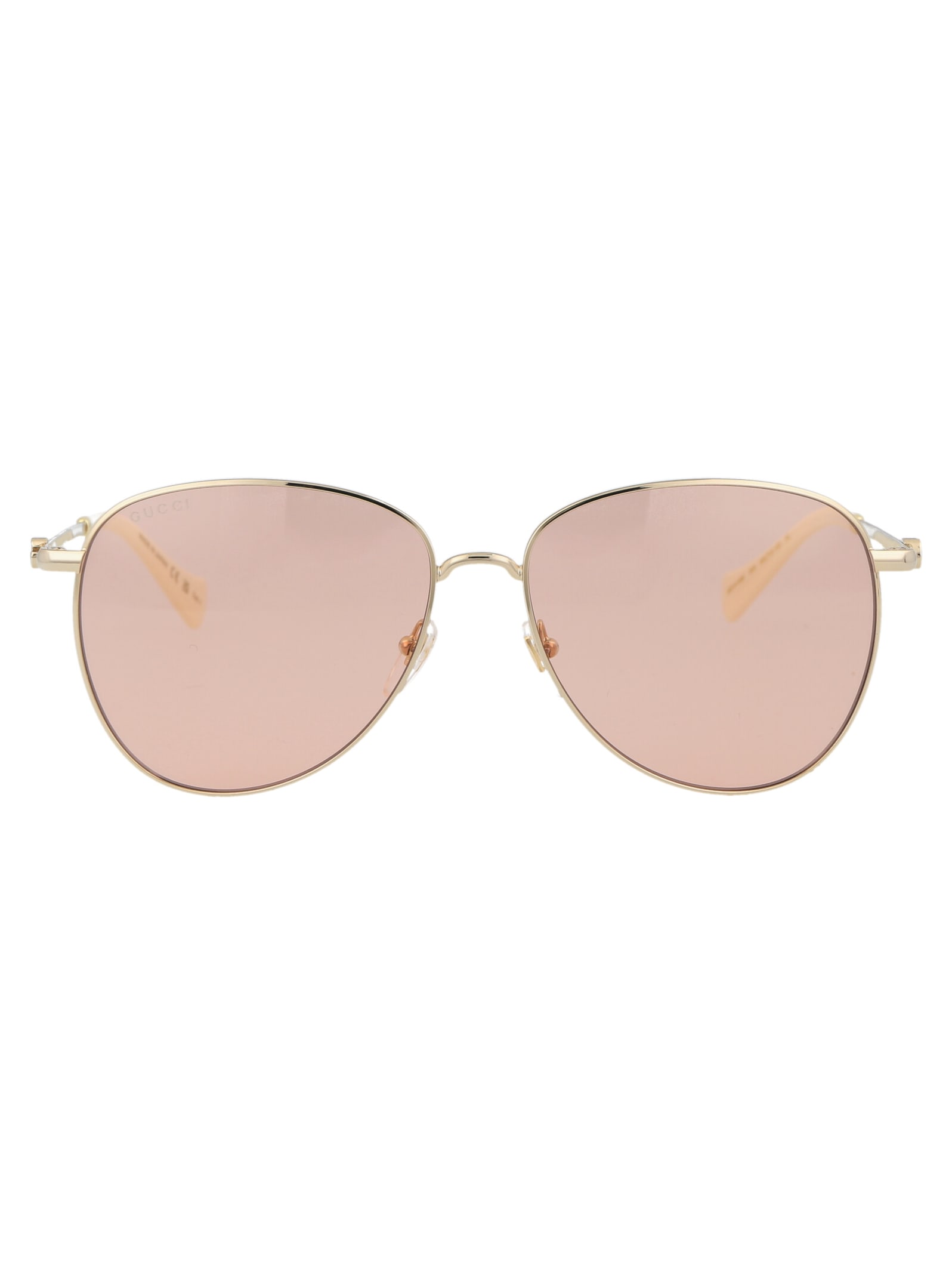 Shop Gucci Gg1419s Sunglasses In 003 Gold Gold Pink