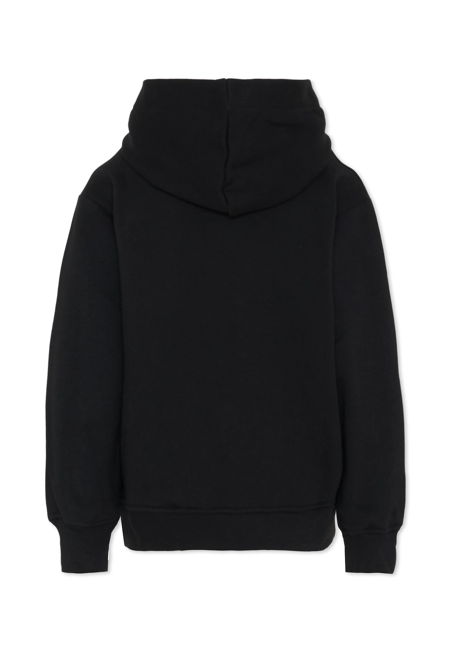 Msgm Black Sweatshirt For Kids With Logo In Black