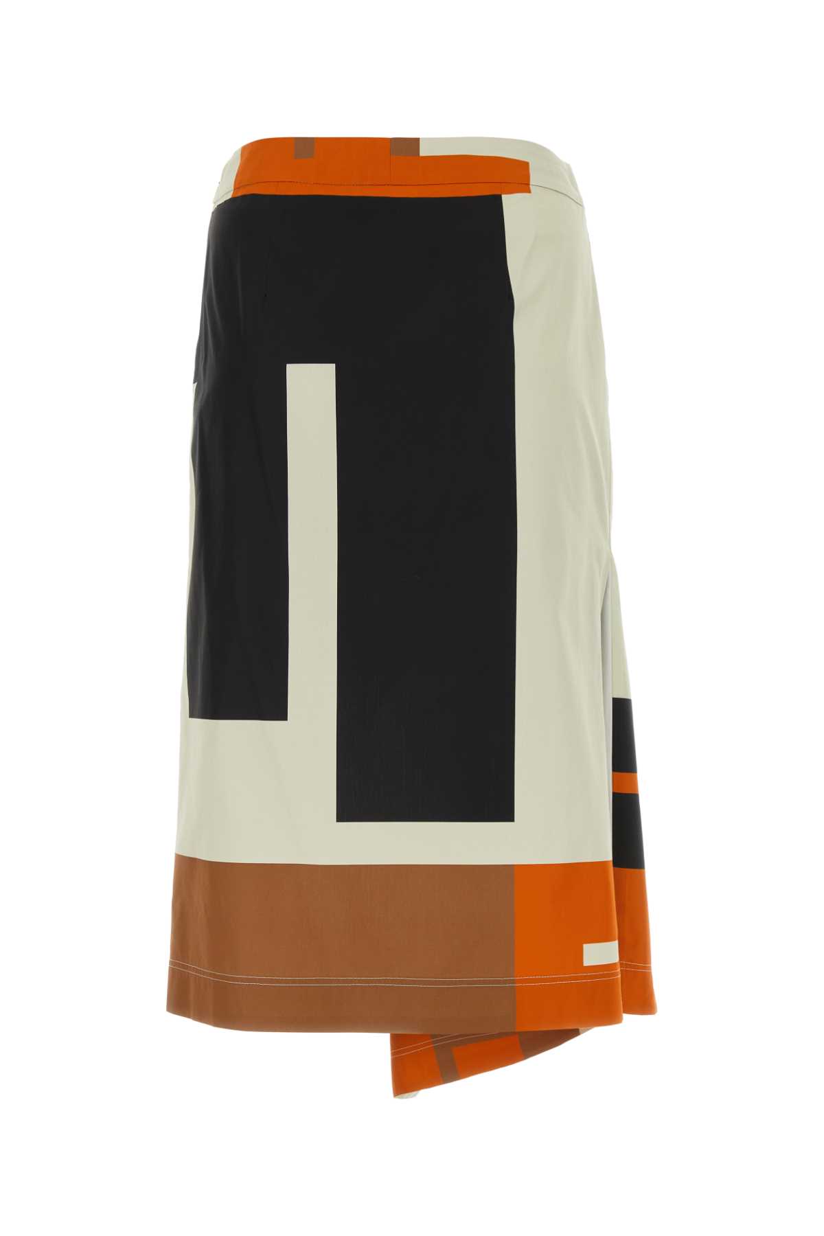 Shop Fendi Multicolor Poplin Skirt In Multimattone