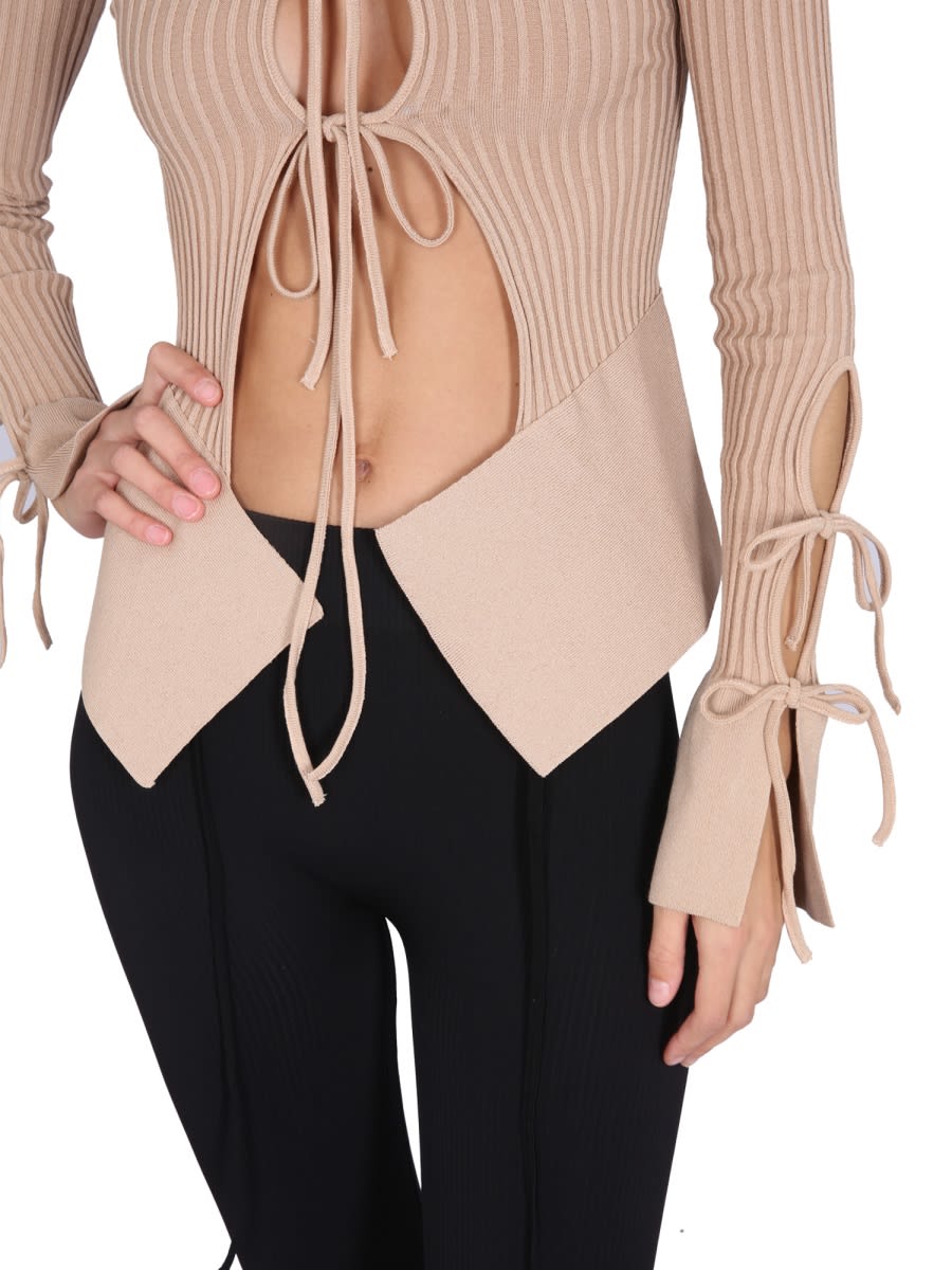 Andreädamo Andreādamo Knitted Cardigan In Powder