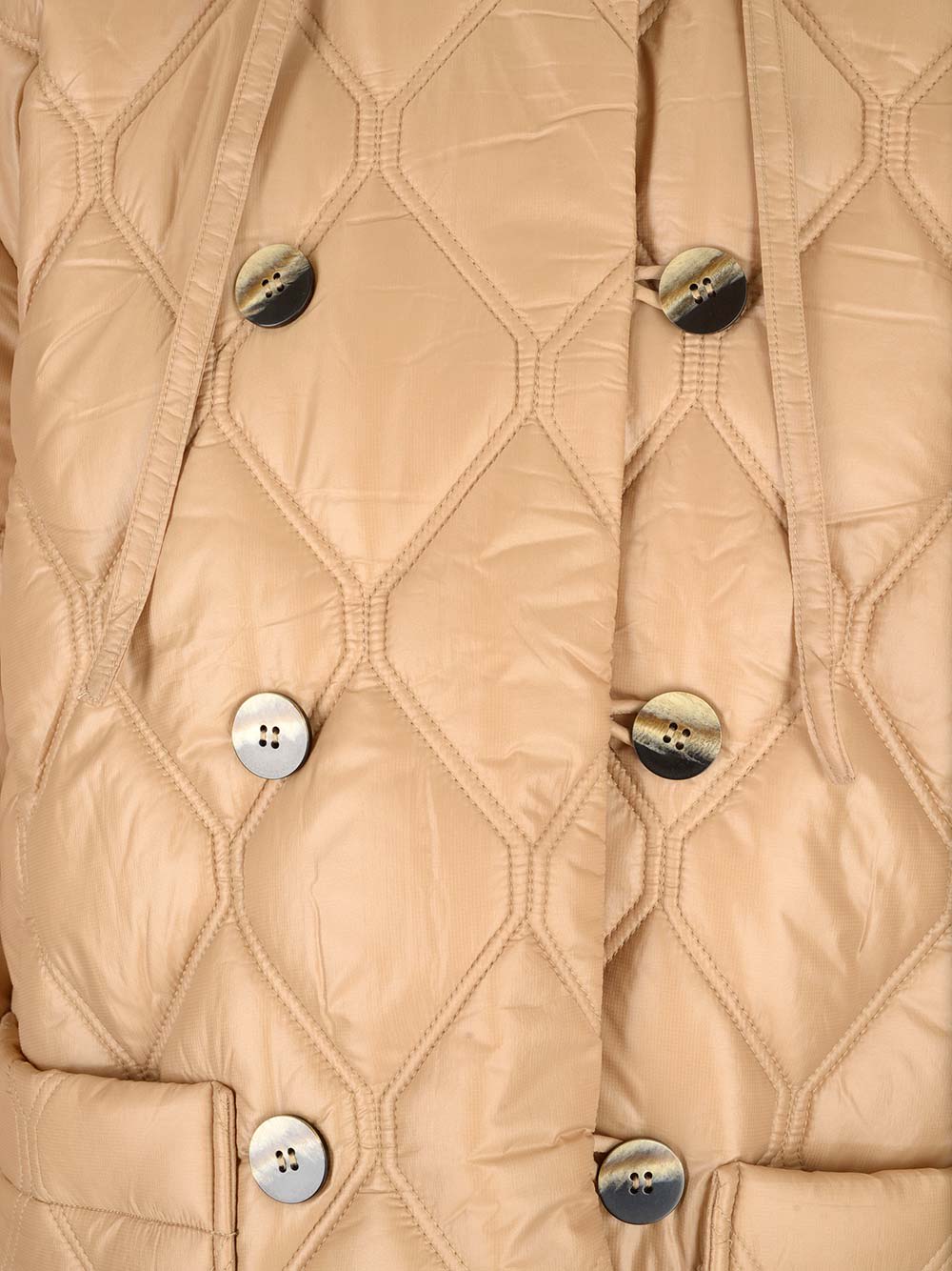 Shop Ganni Quilted Jacket In Tanin