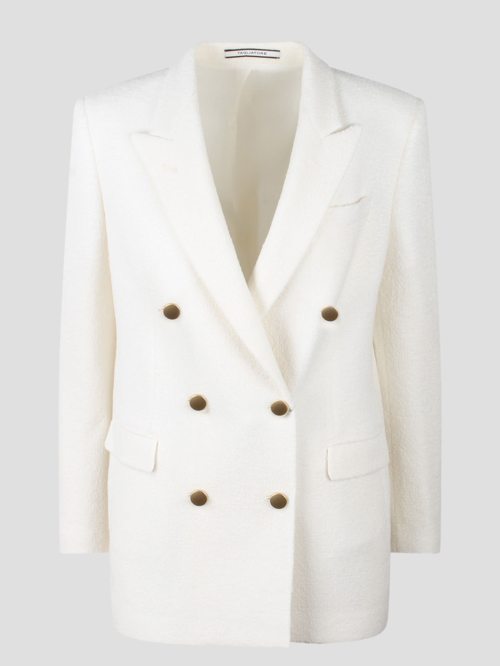 Shop Tagliatore Jasmine Boucle` Blazer In White