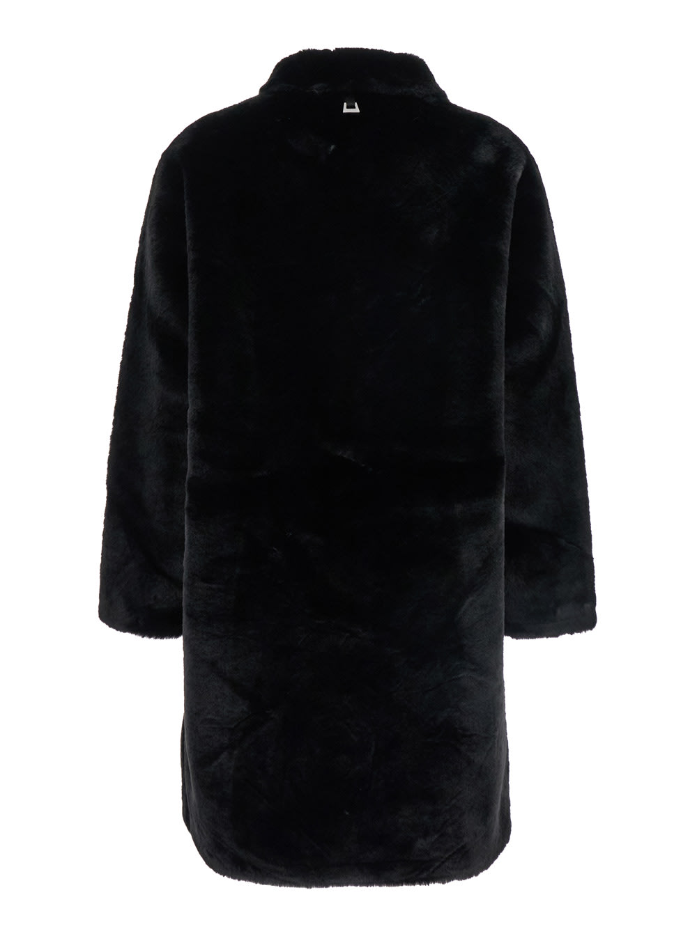 Shop Apparis Blair Midi Black Coat With High Neck In Eco Fur Woman