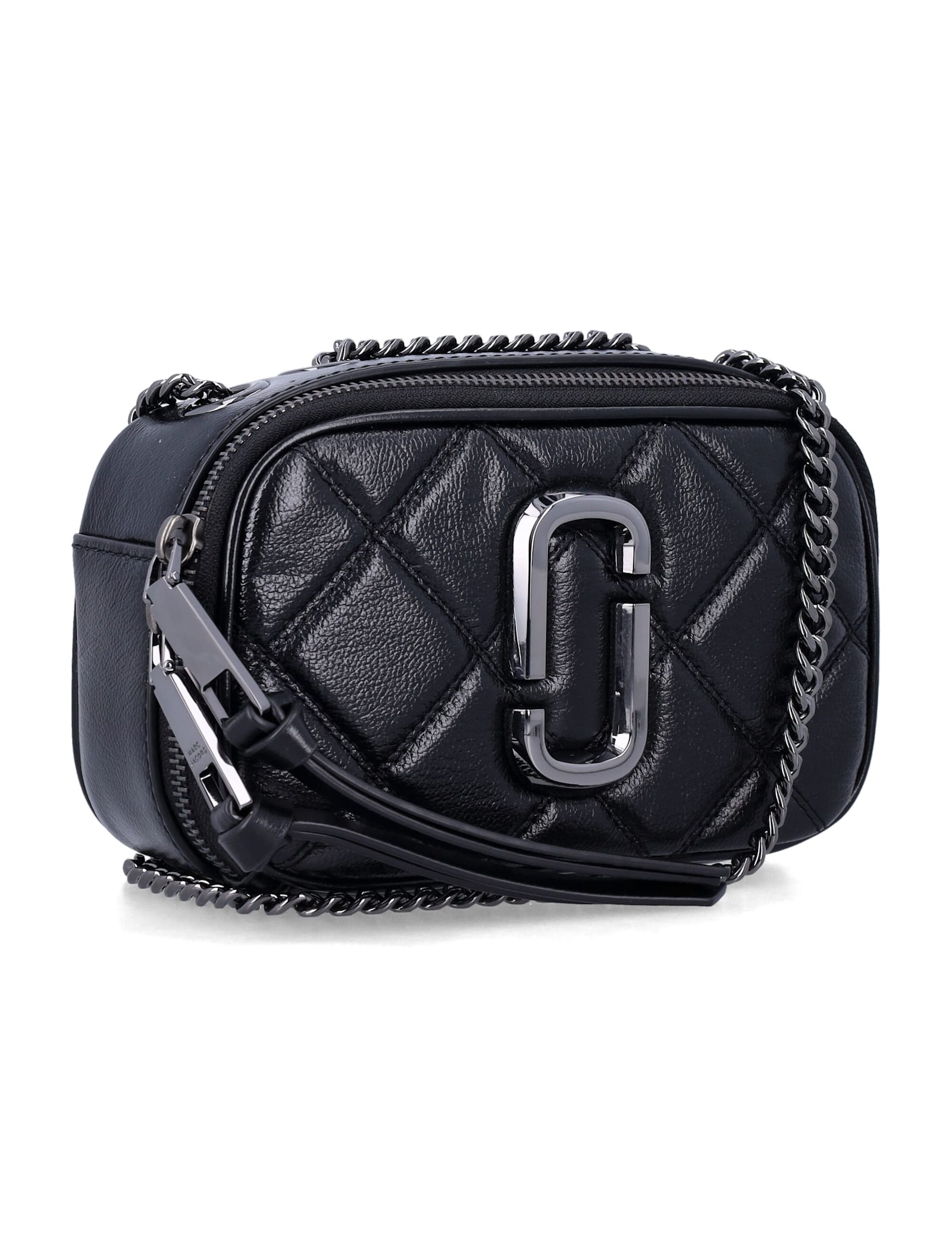 Marc Jacobs The Snapshot Quilted Leather Bag In Black