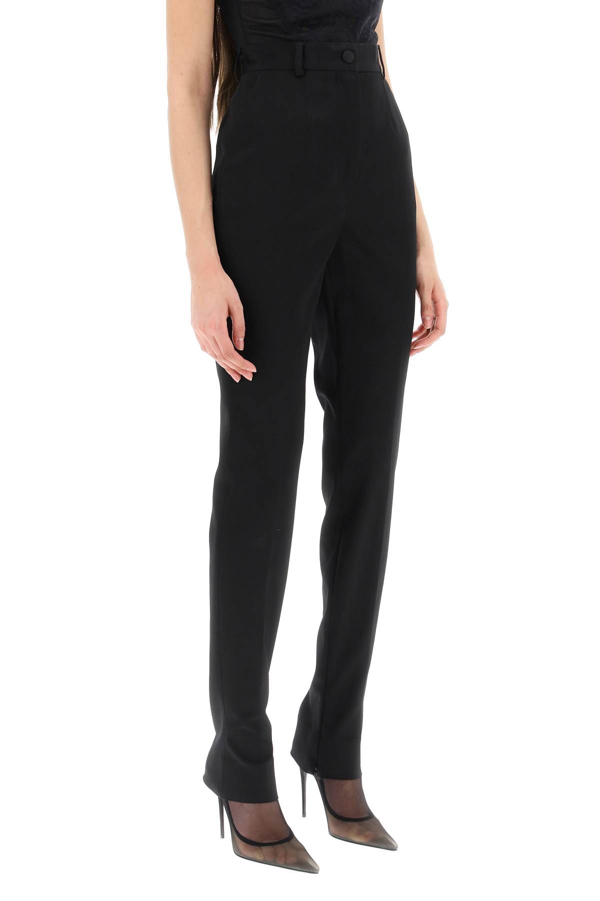 Dolce & Gabbana Kim Dolce&gabbana Cady Slim-cut Trousers In Black