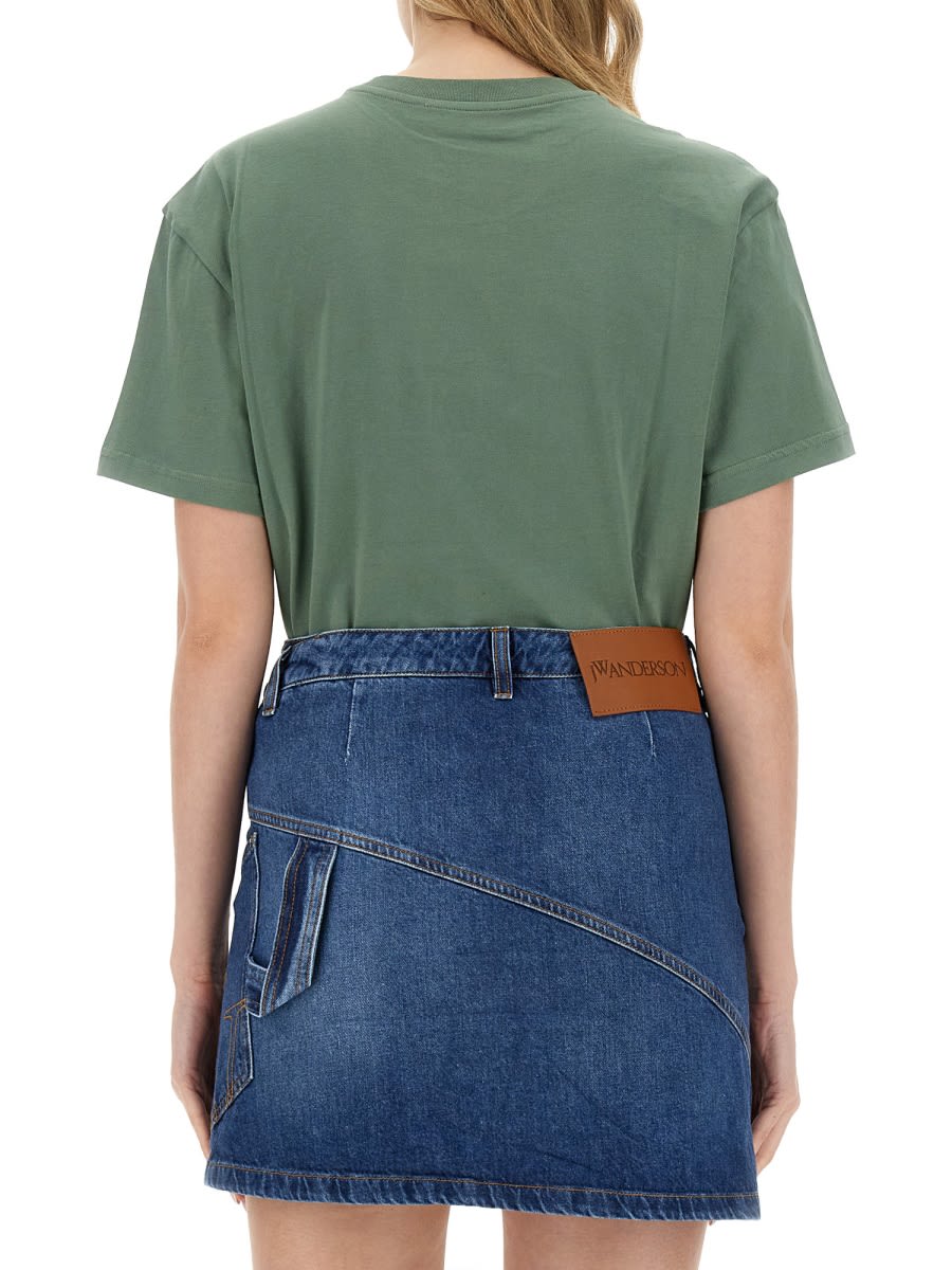 Shop Jw Anderson T-shirt With Logo In Green