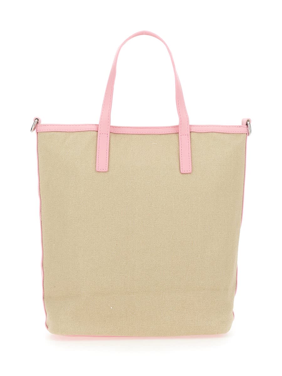 Shop Msgm Tote Bag With Logo In Pink