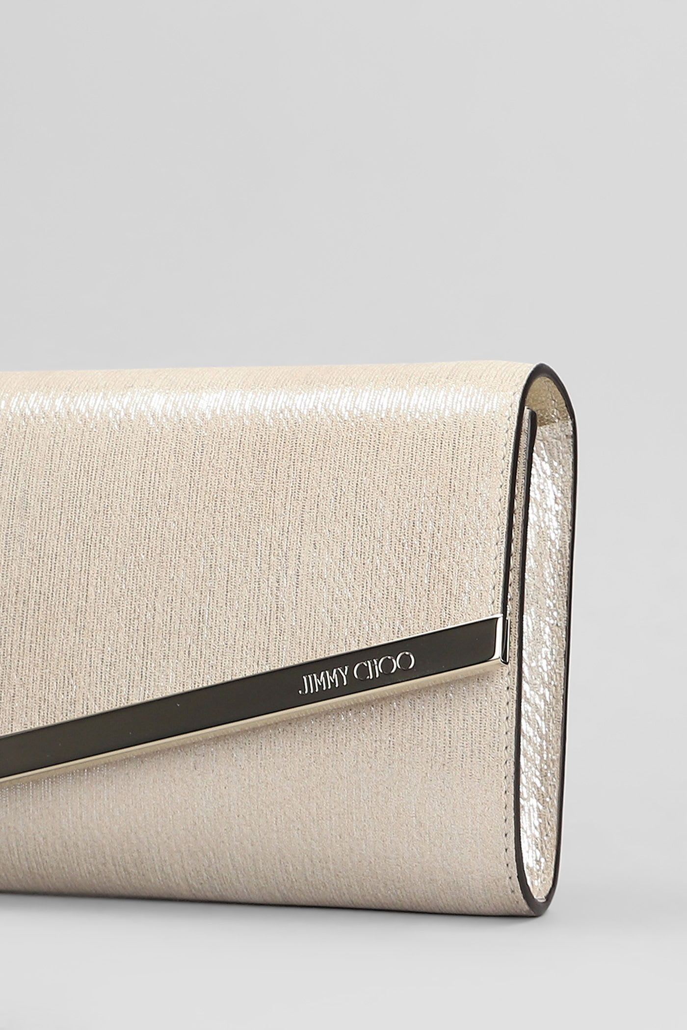 Jimmy Choo Emmie Clutch In Gold Polyester In Gold