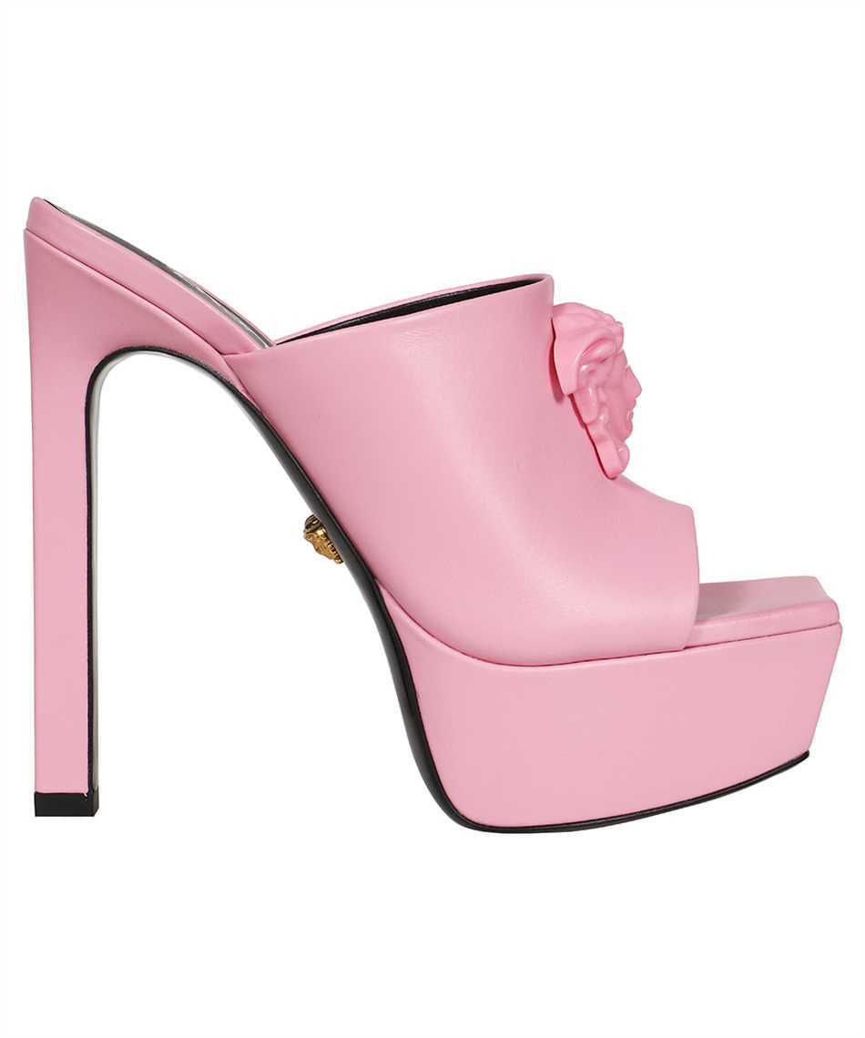 Versace La Medusa 140mm Platform Mules In Pink