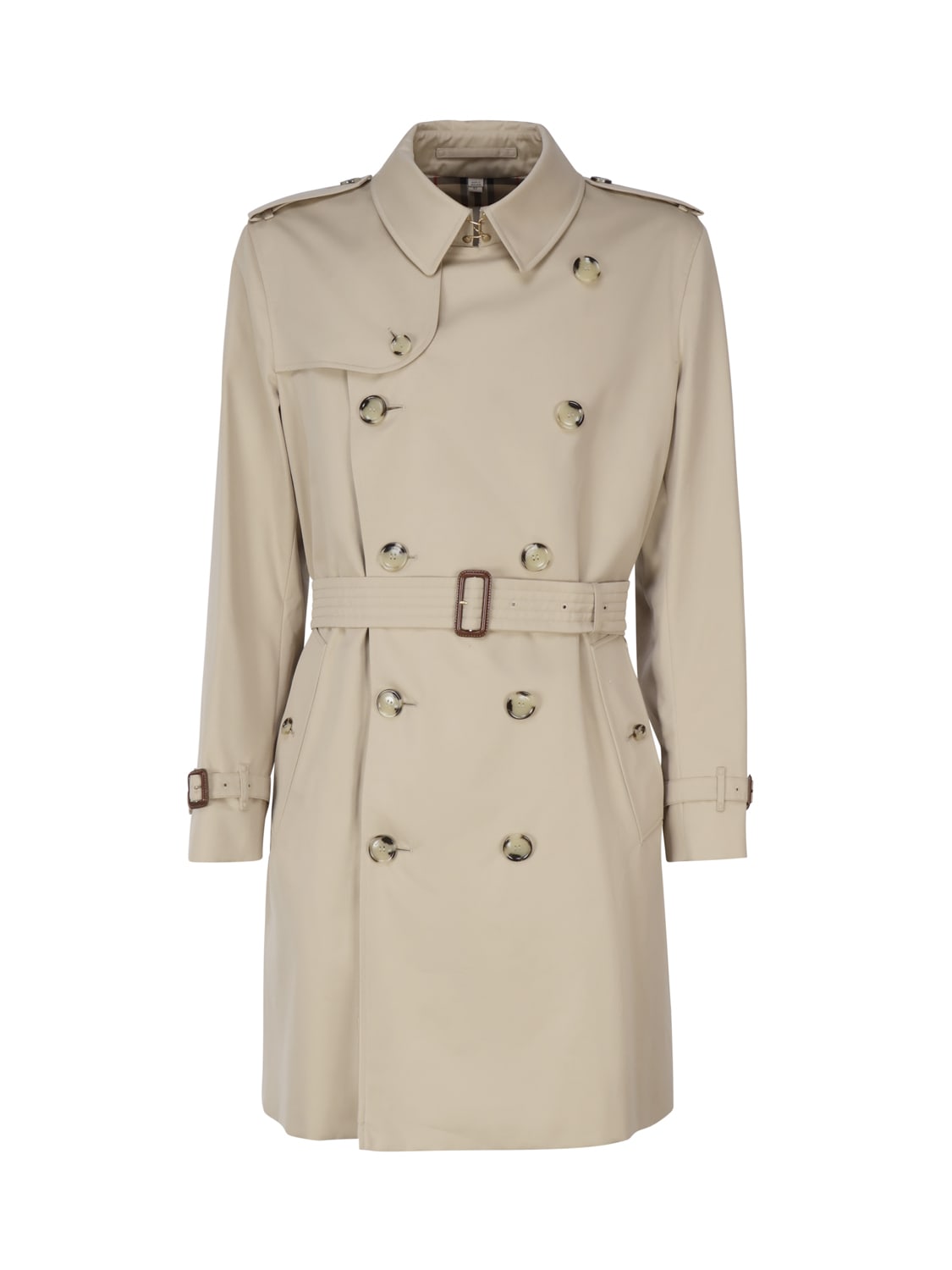 Burberry Trench Heritage Kensington Medio In Neutral