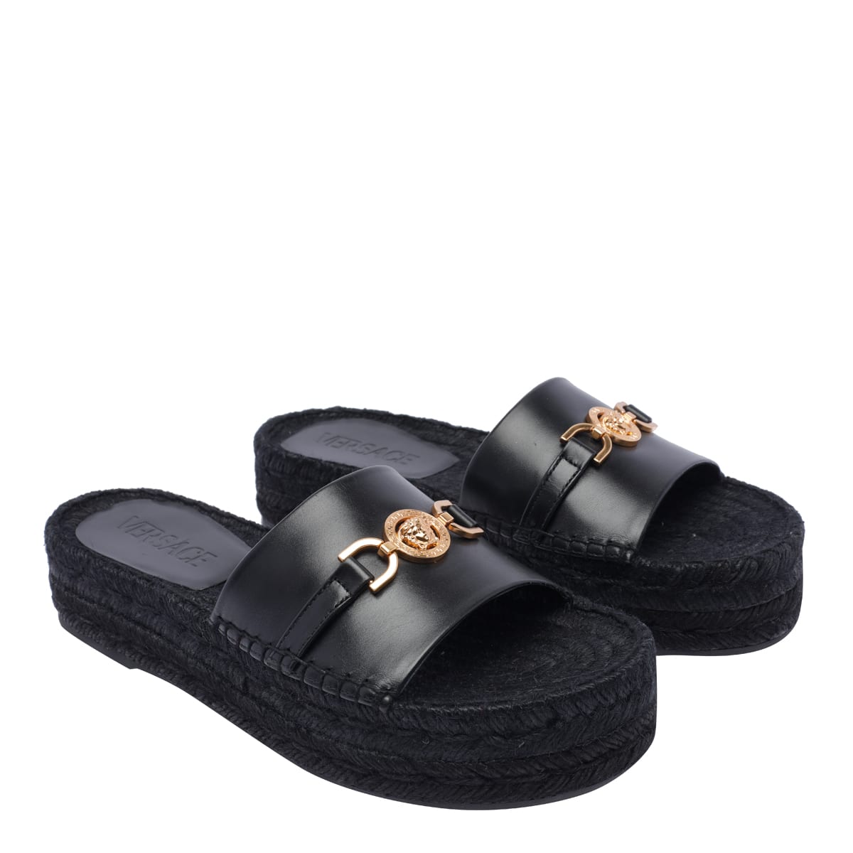 Shop Versace Medusa 95 30 Espadrilles In Black