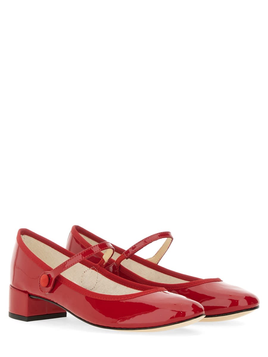 Repetto 30mm Rose Patent Leather Mary Jane Heels In Red