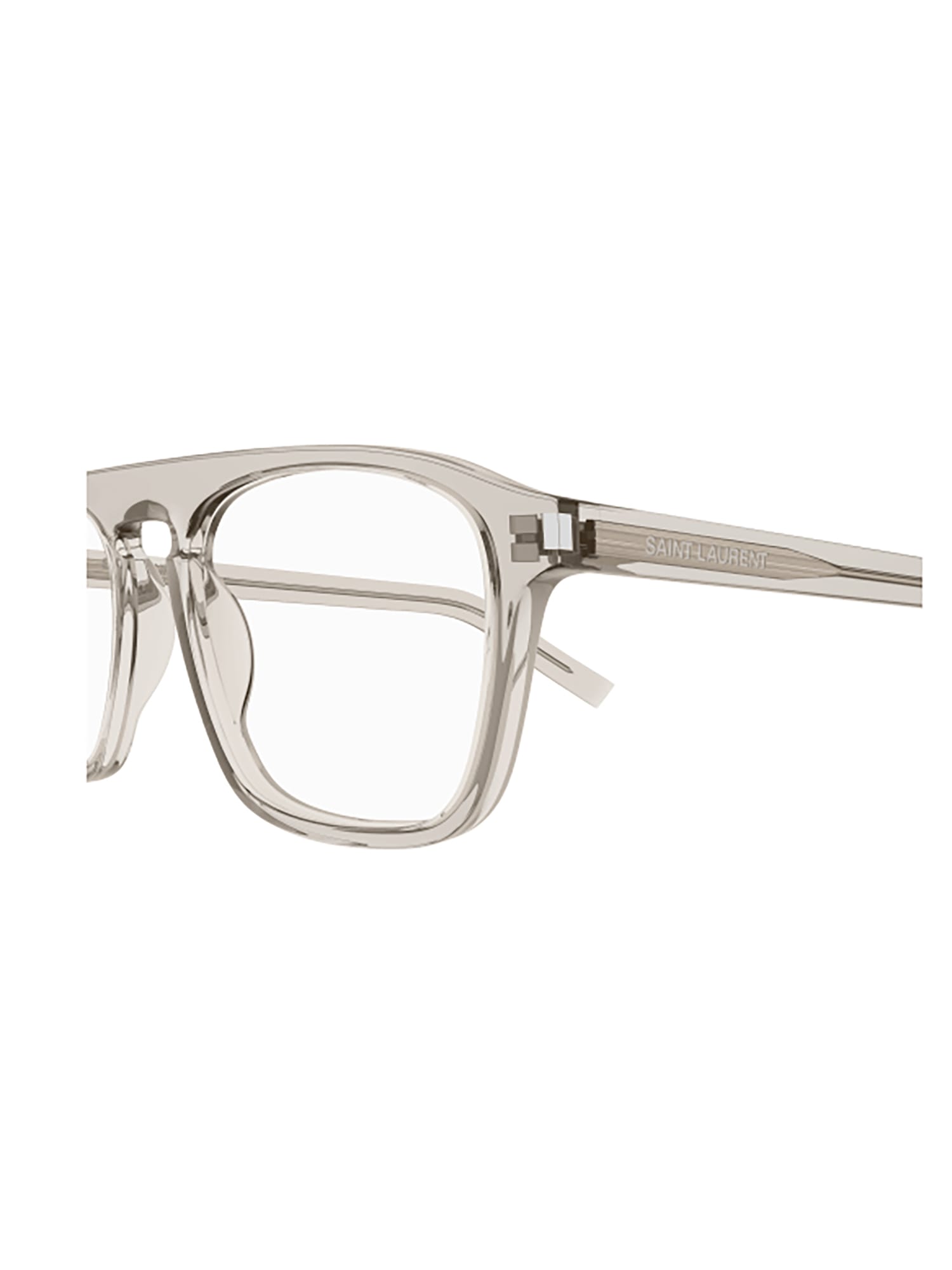 Shop Saint Laurent Sl 157 Eyewear In Beige Beige Transpare