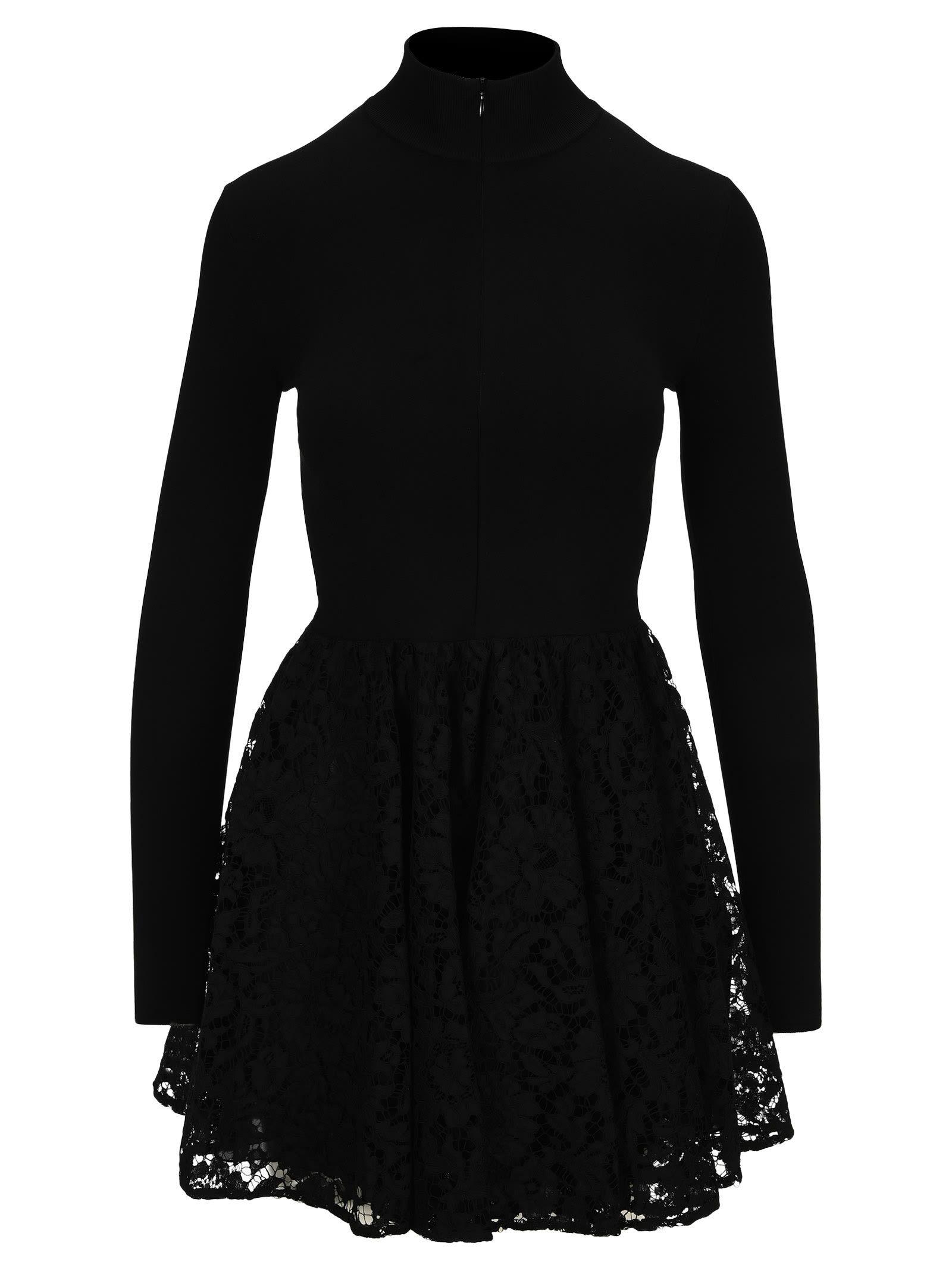 Valentino Heavy Lace Stretch-knit Mini Dress