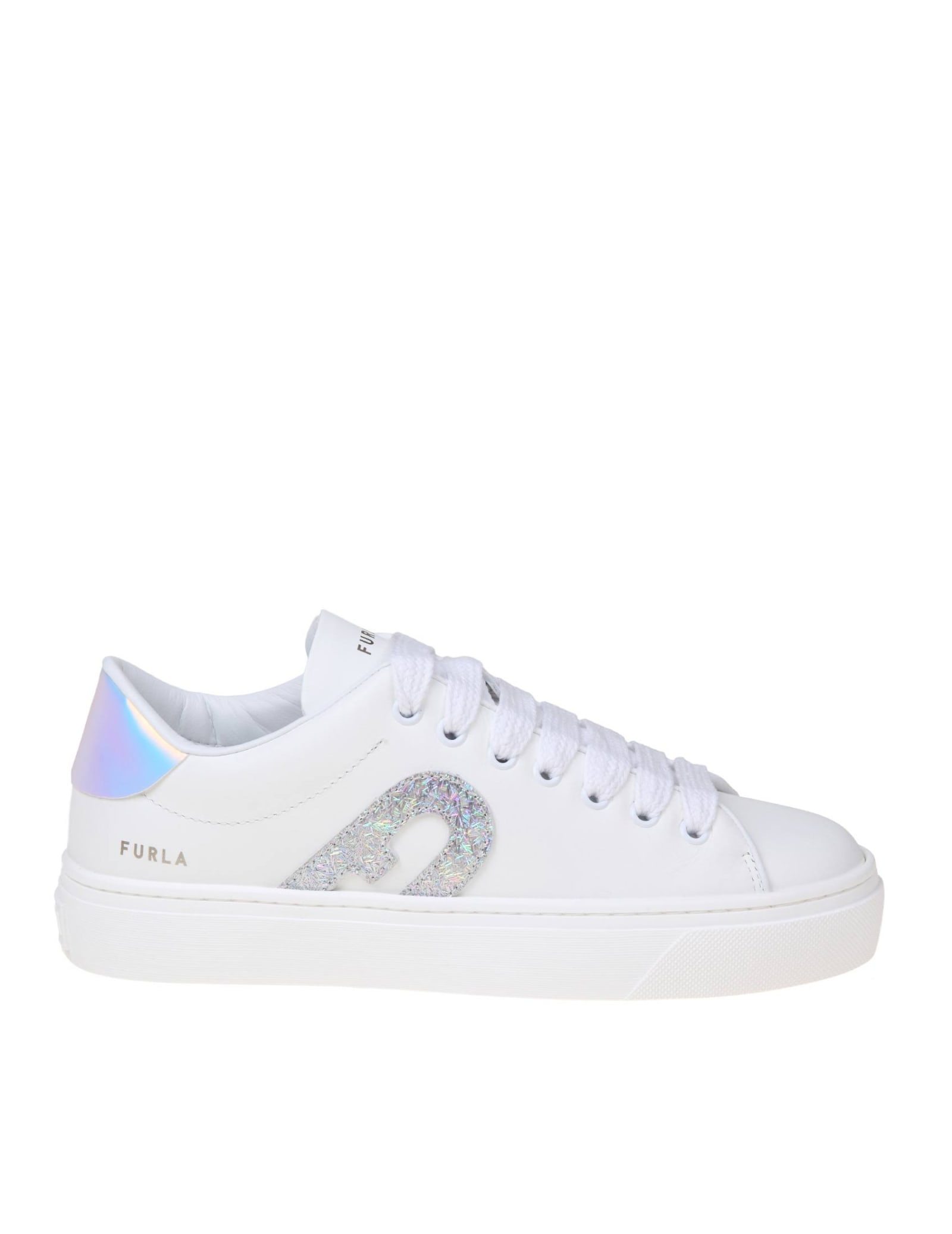 Joy Lace Up Sneakers In White Leather