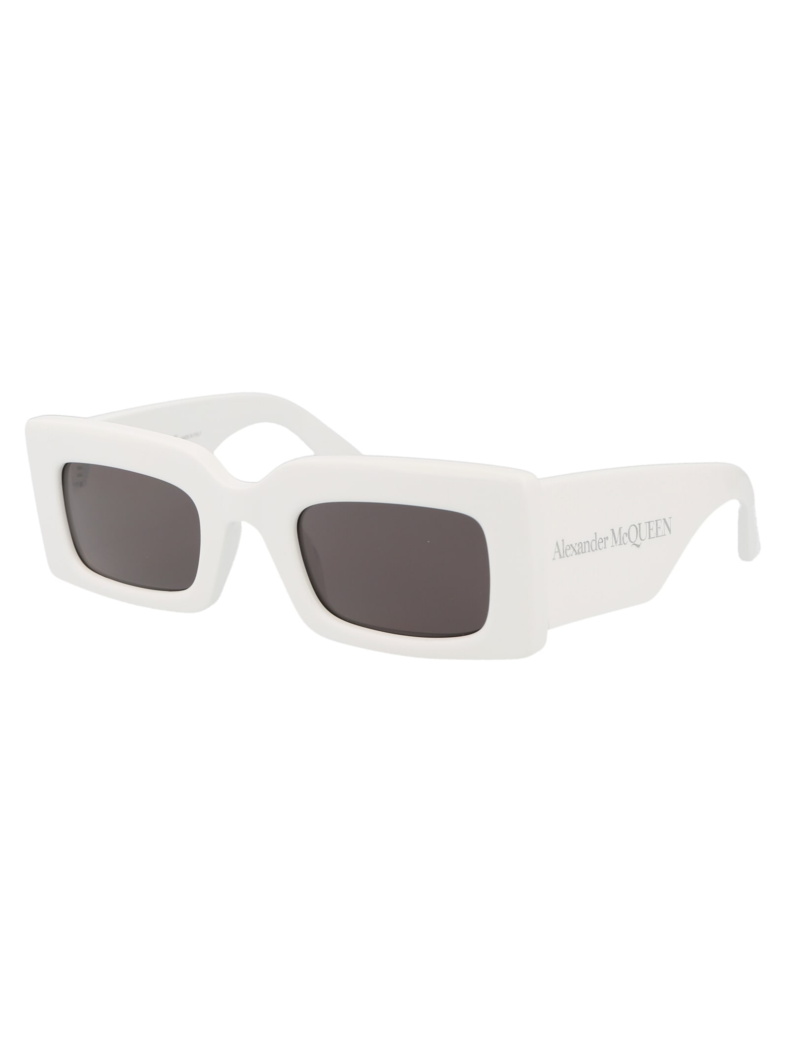 Shop Alexander Mcqueen Am0433s Sunglasses In 005 White White Grey