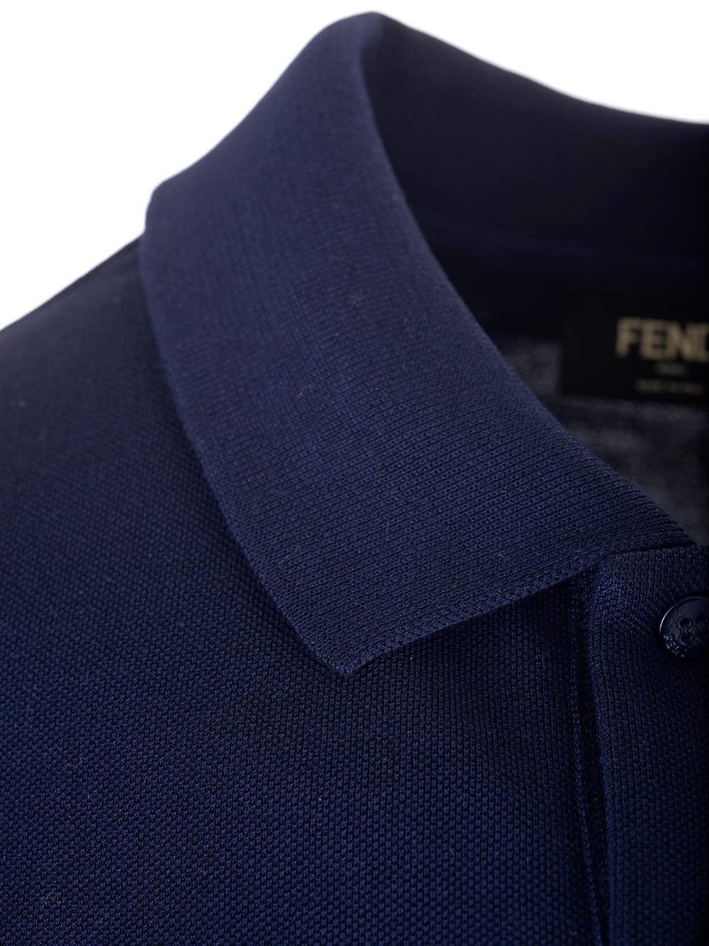 Shop Fendi Cotton Polo In Blu Navy