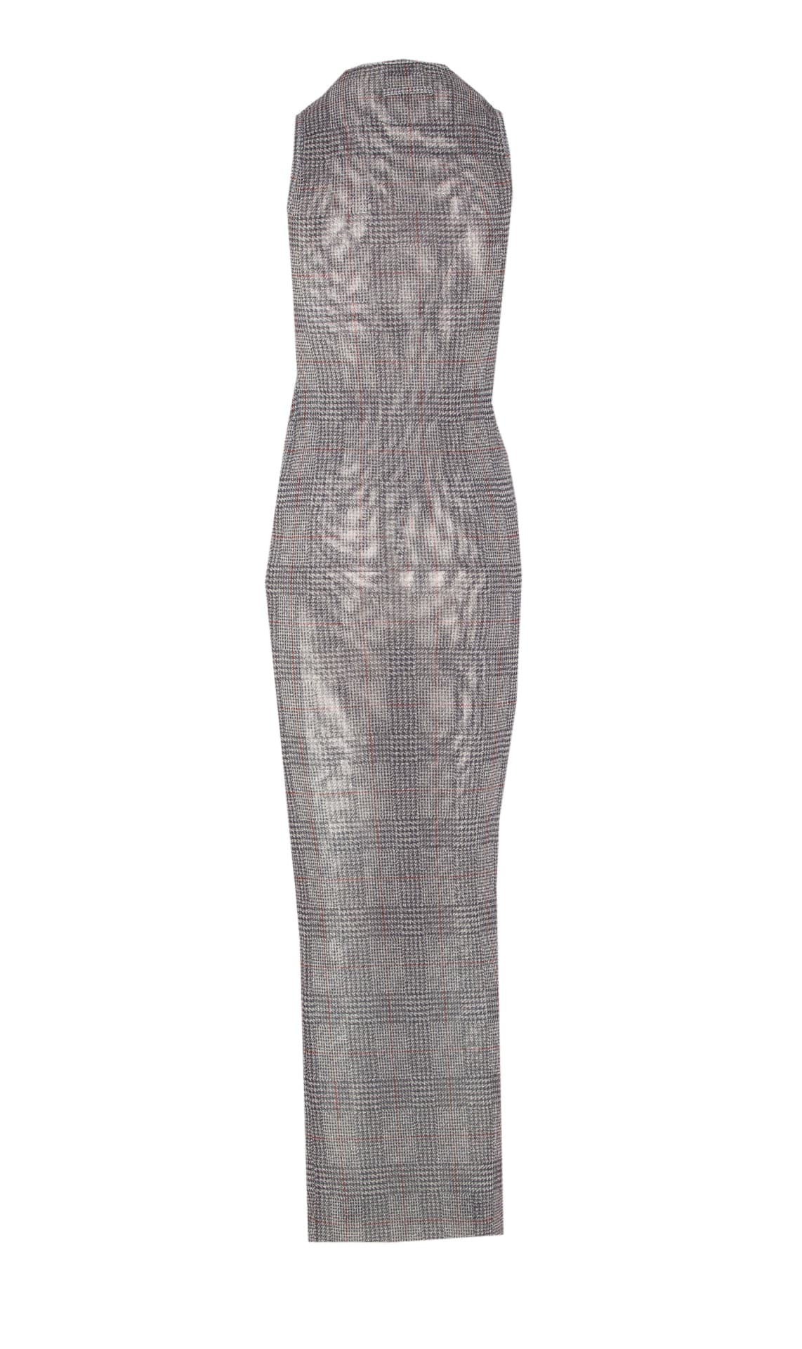 Jean Paul Gaultier Women Body Wash And Prince Of Wales Double Layer Mesh Long Dress In Gray