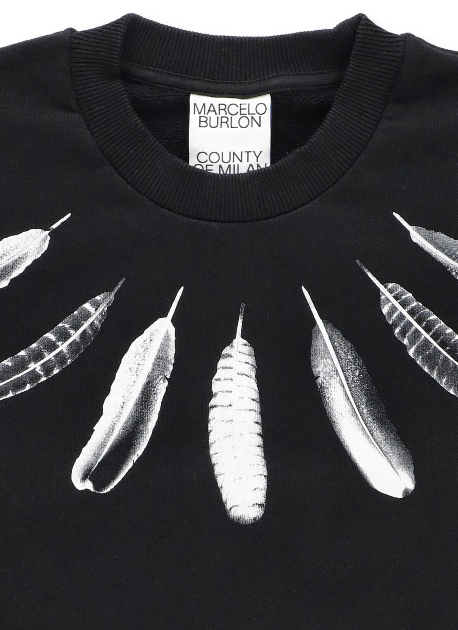 Shop Marcelo Burlon County Of Milan Wind Feathers Sweatshirt In Black Wh