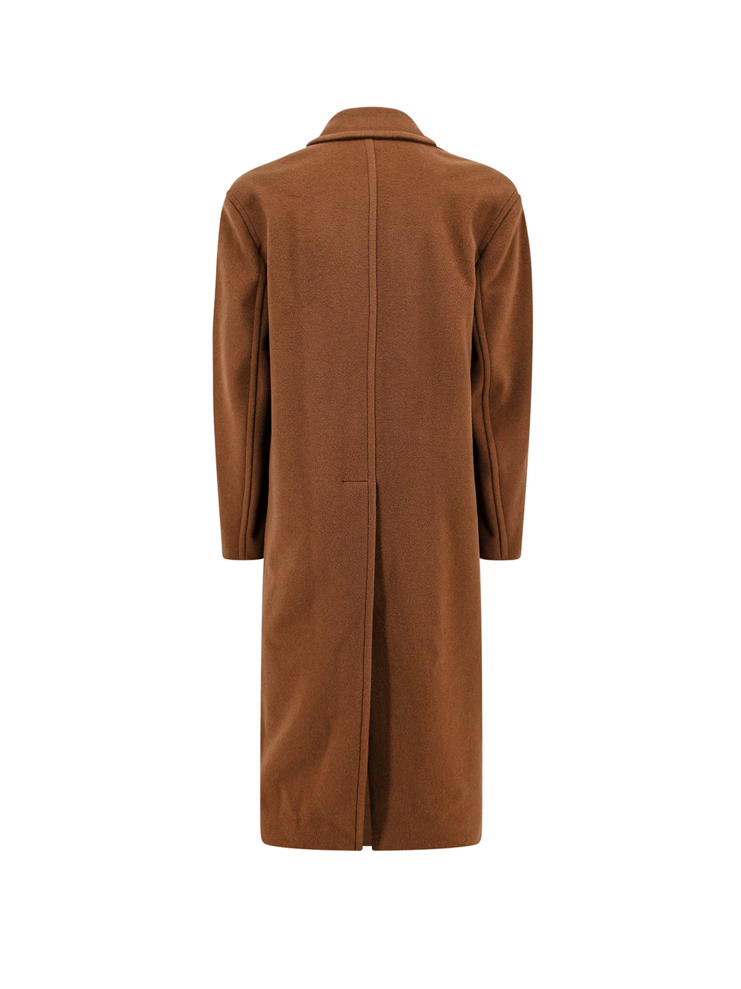 Gucci Men Double-breasted Coat In Brown