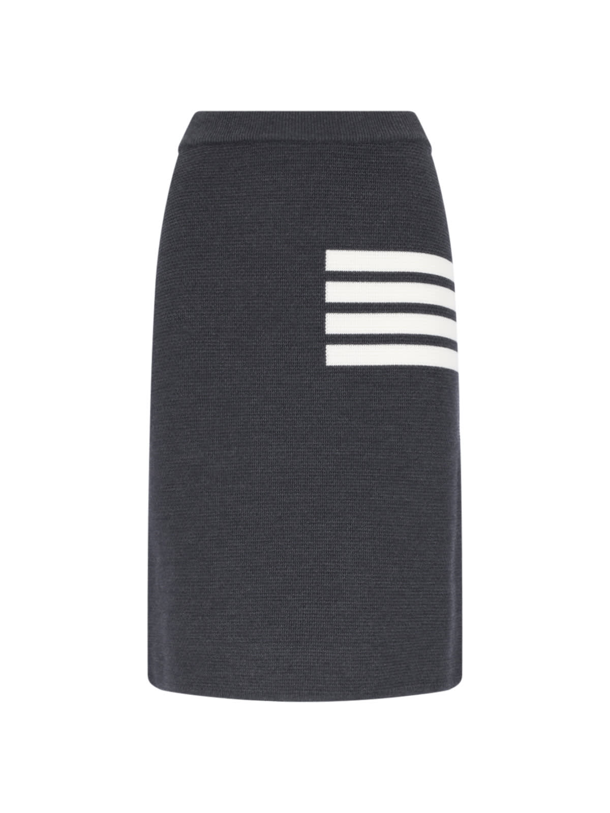 Shop Thom Browne 4-bar Midi Skirt In Gray