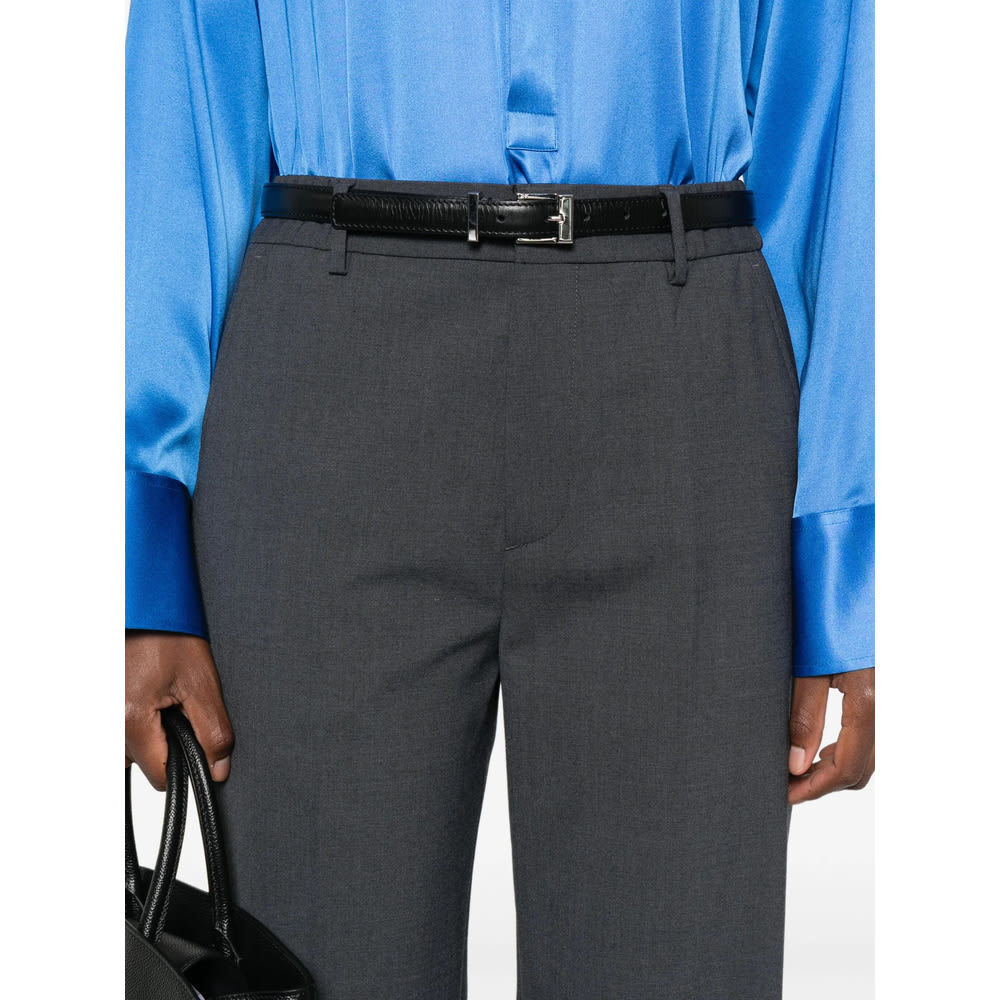 Covert Pressed-crease Trousers In Gray