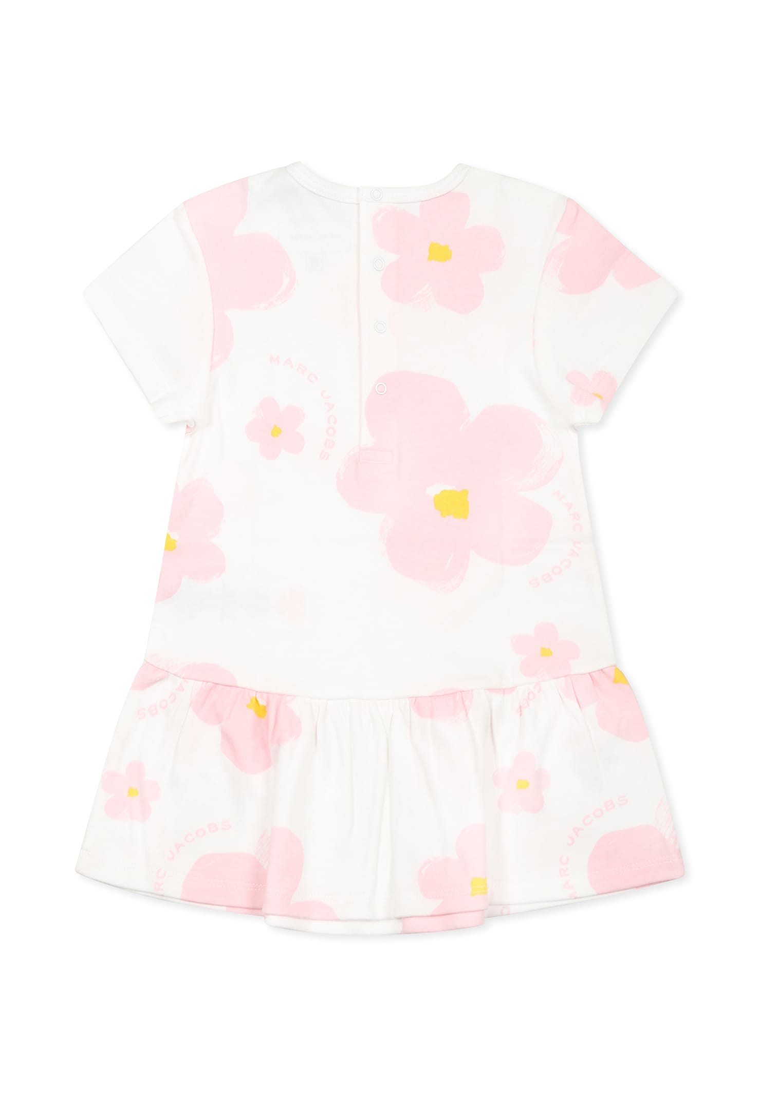 Marc Jacobs White Dress For Baby Girl With Flowers In White