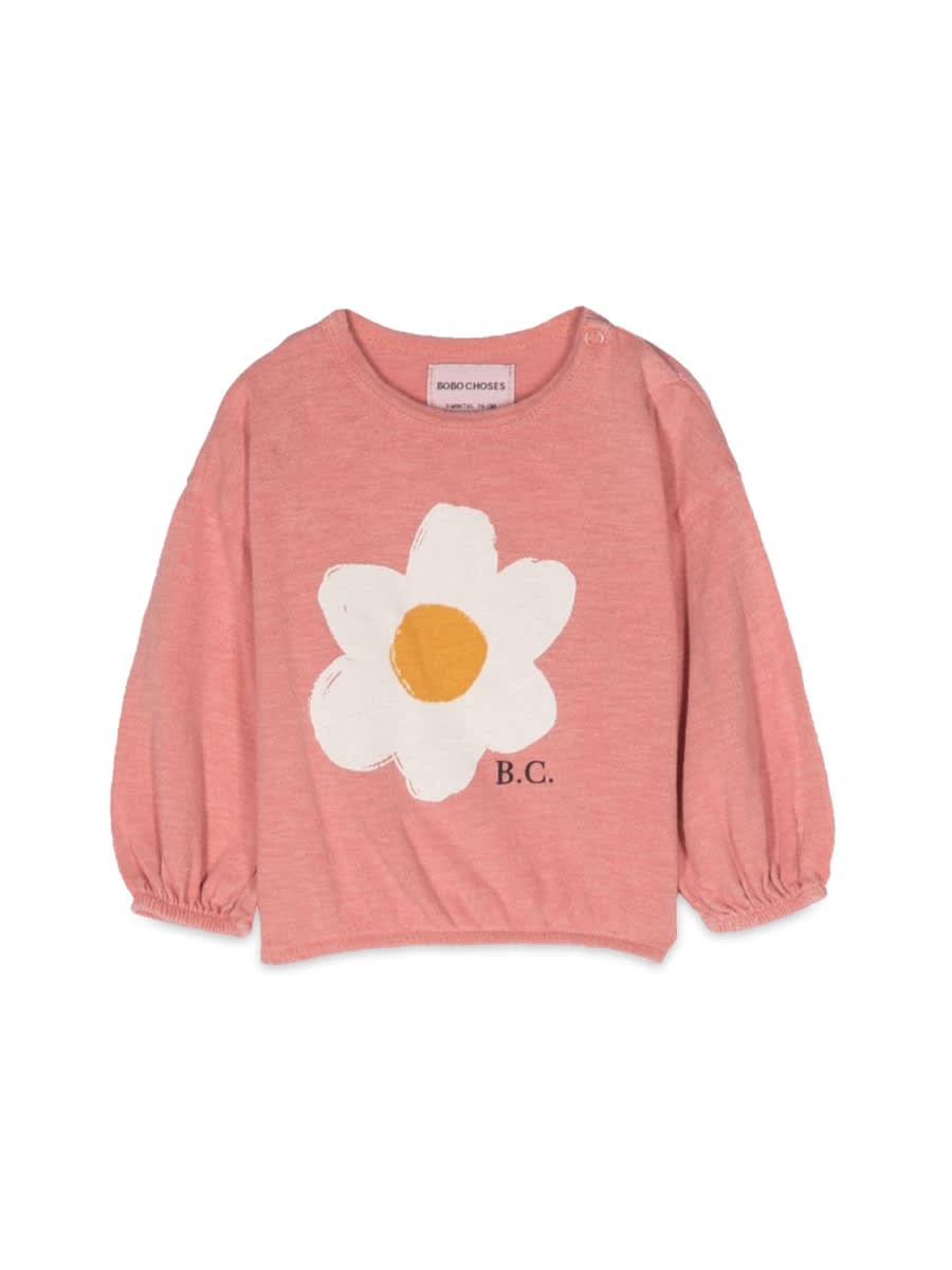 Shop Bobo Choses Big Flower ml Tshirt In Pink