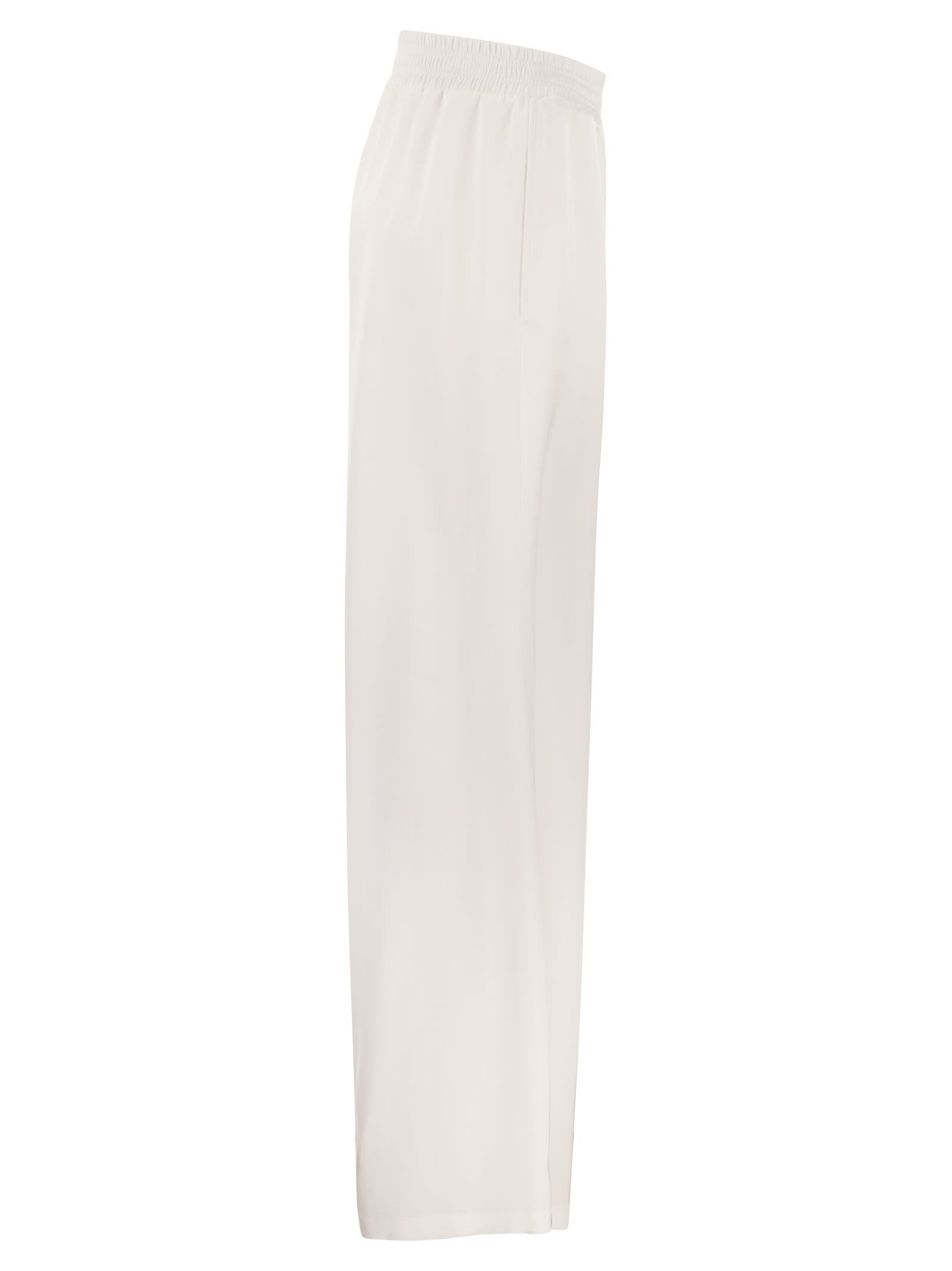 Shop Fabiana Filippi Wide Viscose Trousers In White