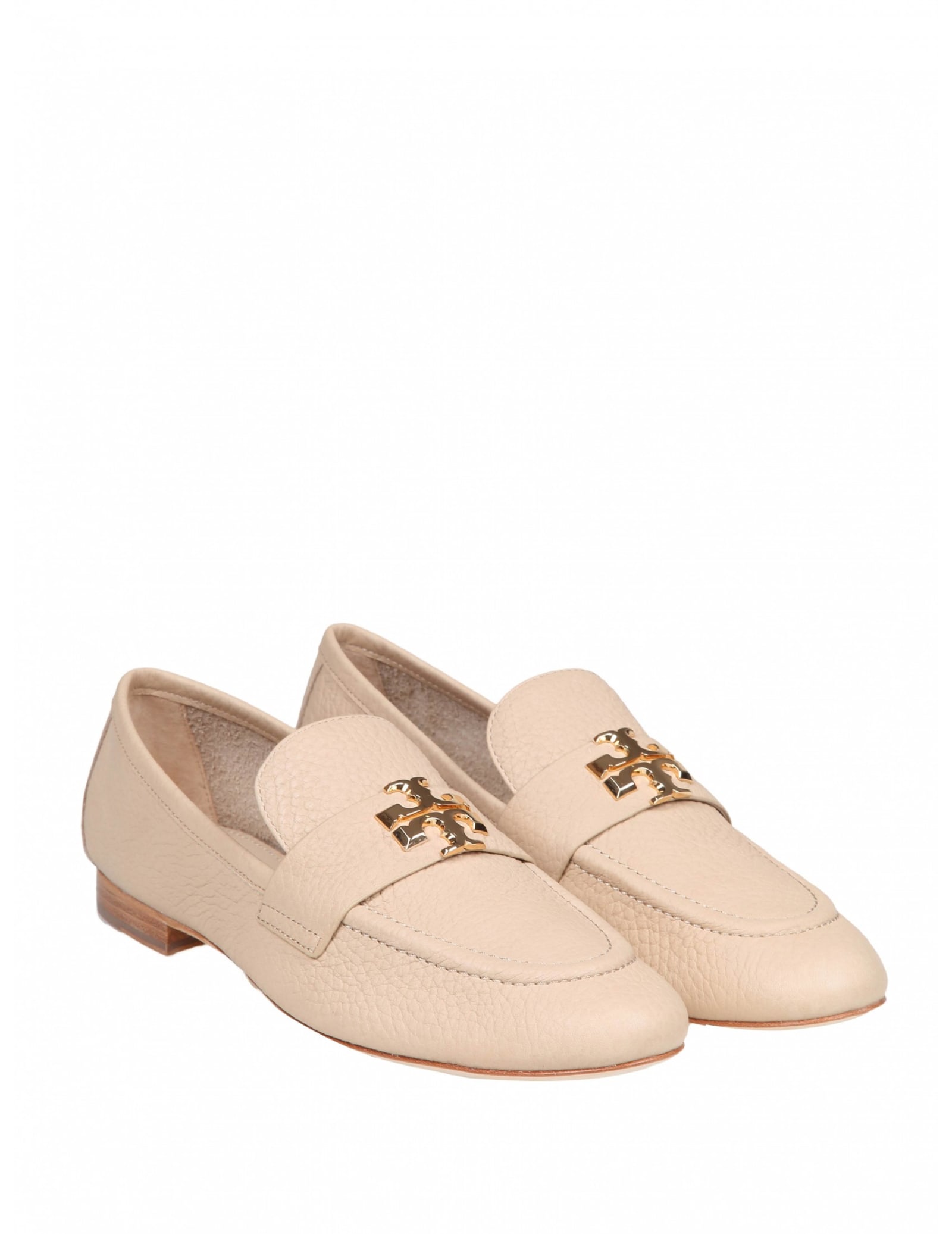 Shop Tory Burch Eleanor Loafers In Sand Color Leather