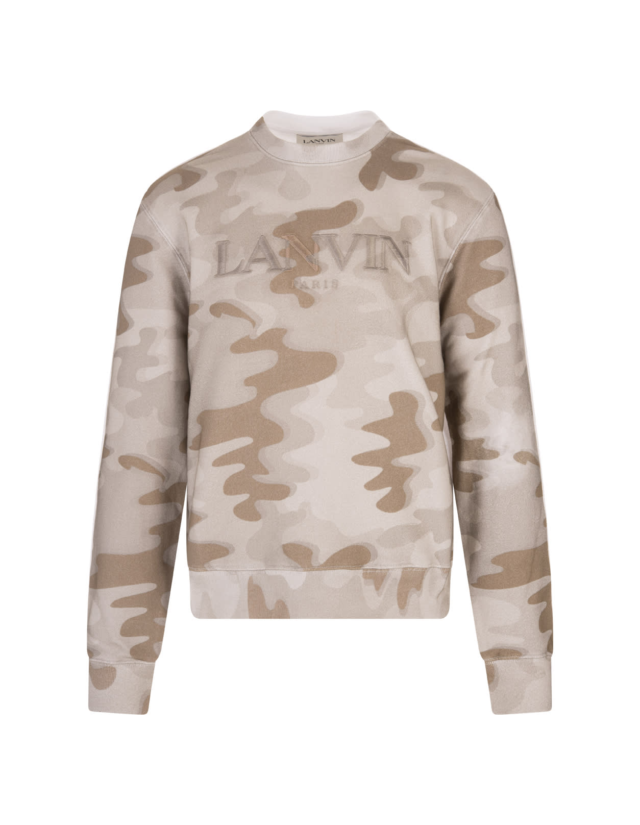 Lanvin Man Camouflage Sweatshirt With Logo