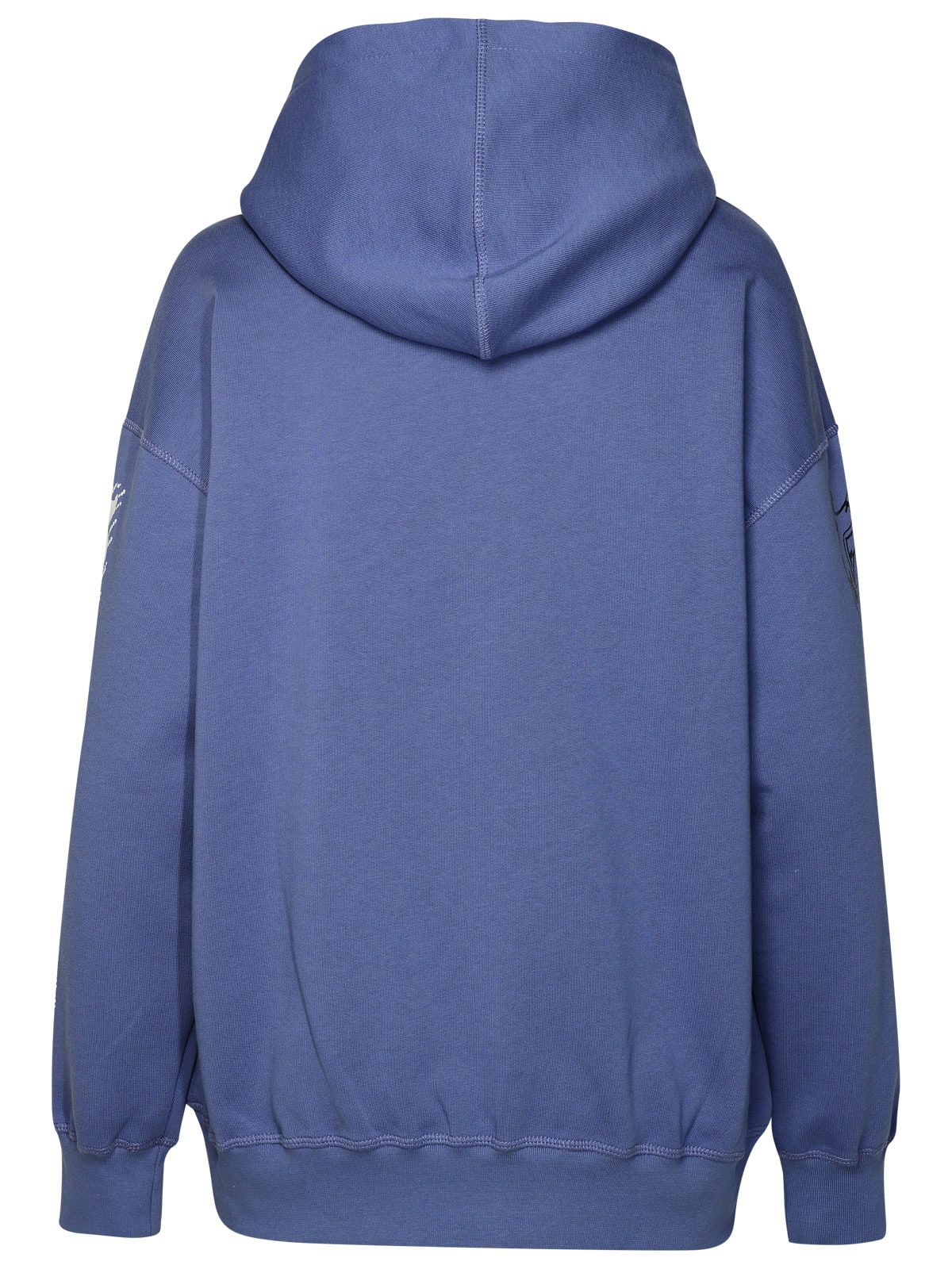 Shop Ganni Isoli Flower Blue Cotton Sweatshirt