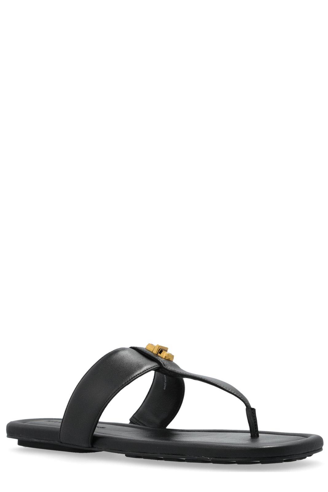 Marc Jacobs The Dual T Strap Black Leather Sandals In Black