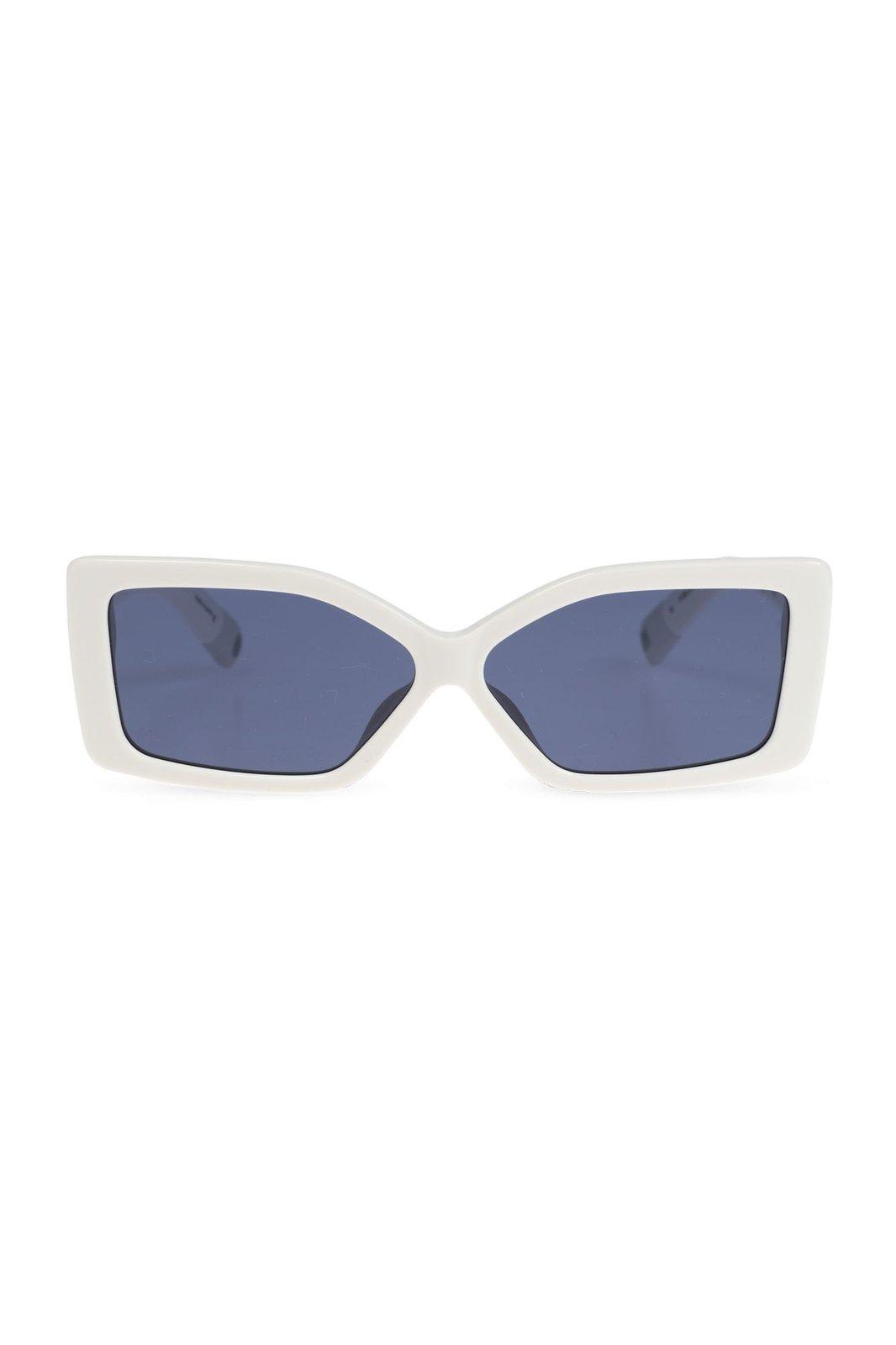 Jacquemus Rectangle Frame Sunglasses In Spiaggia White Matt Whit