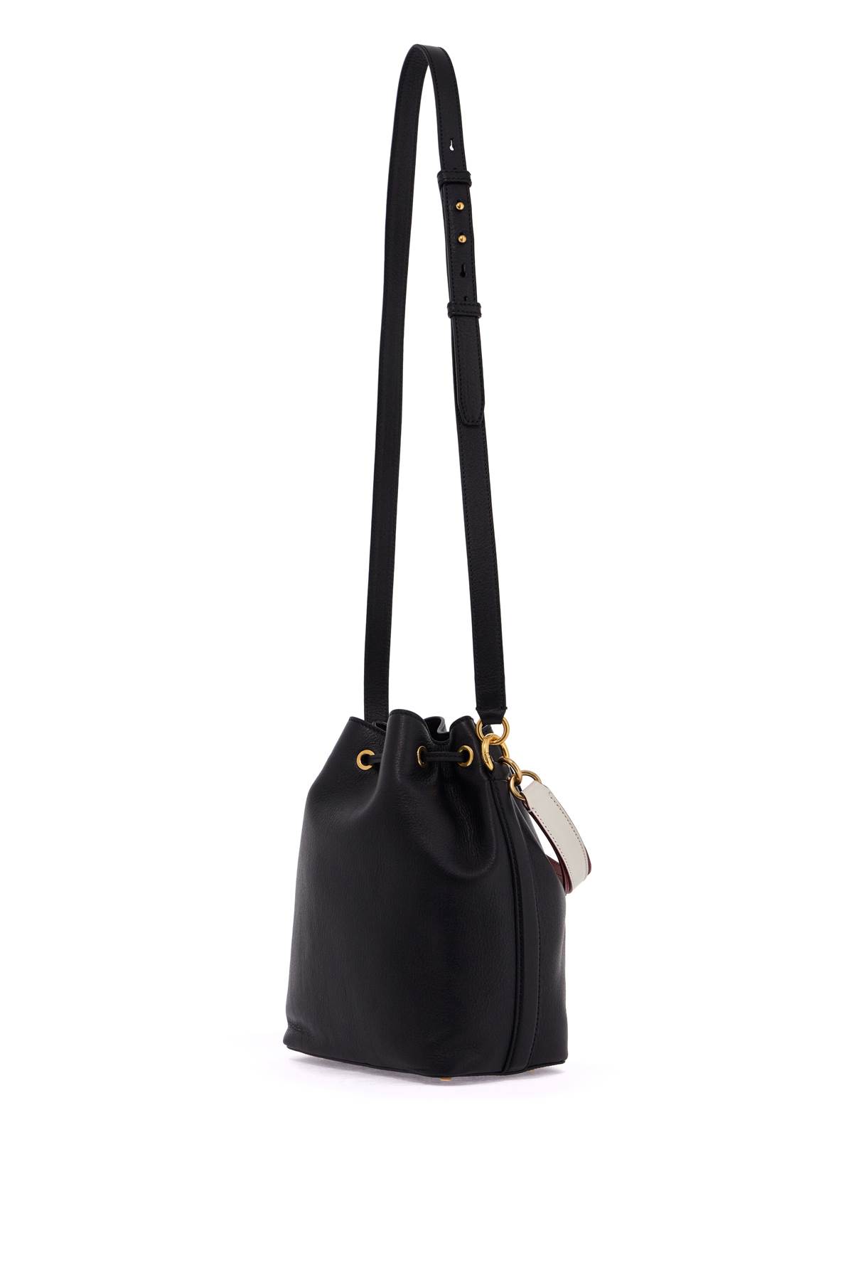 Shop Bally Bucket Bag With Drawstring Closure In Black+oro (black)